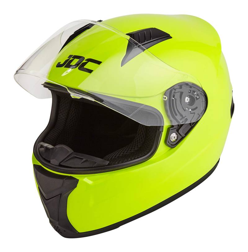 JDC volles Gesicht Motorrad Helm - Prism - Fluoreszierendes Gelb - L von JDC