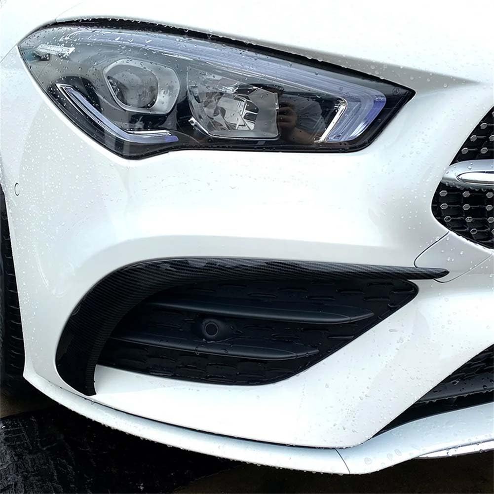 2PCS ABS Frontschürze Spoiler Splitter Air Vent Nebel Lampe Kühlergrill Trim Für Mercedes Benz CLA C118 X118 180 200 220 260 2020 +,Carbon Look von JDGEU