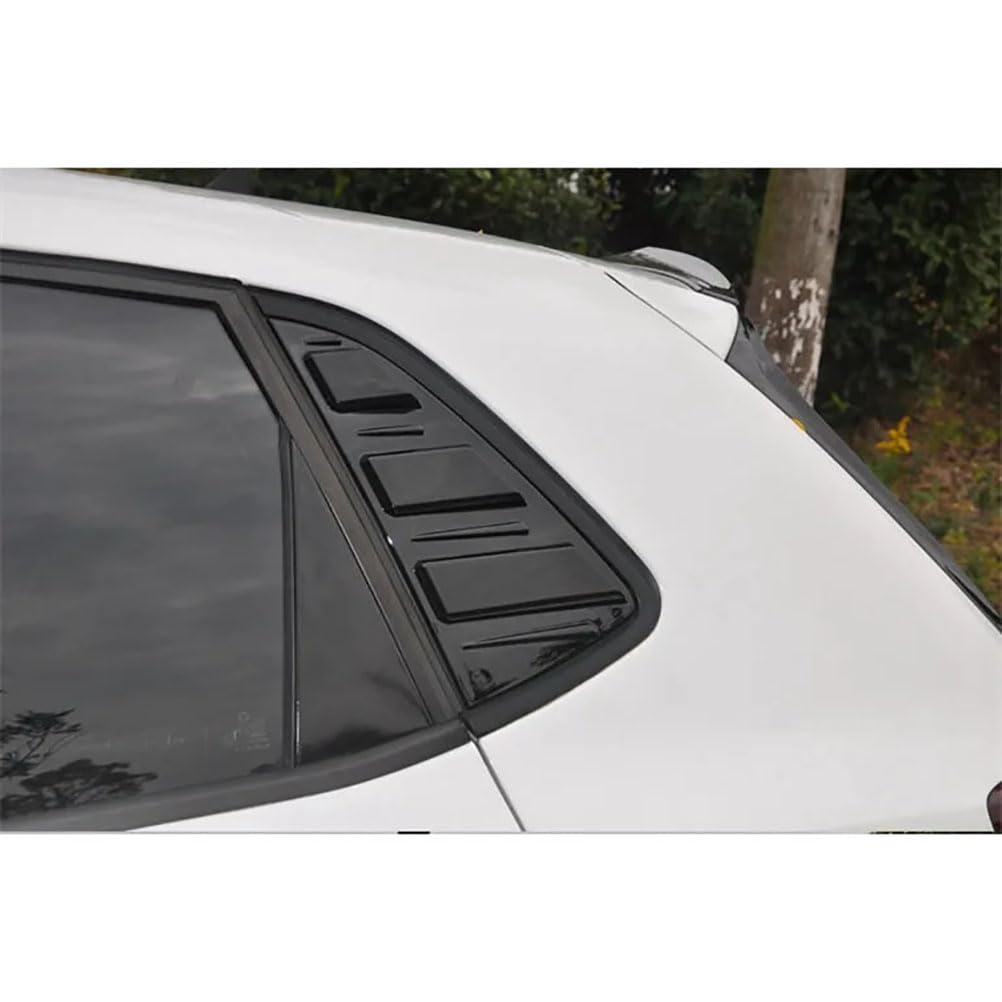 ABS Auto Heckscheibe Shutter Abdeckung Trim Seitenfenster Lamellen für VW Polo MK5 6R 6C 2011-2016 2017 2018,Glossy Black von JDGEU