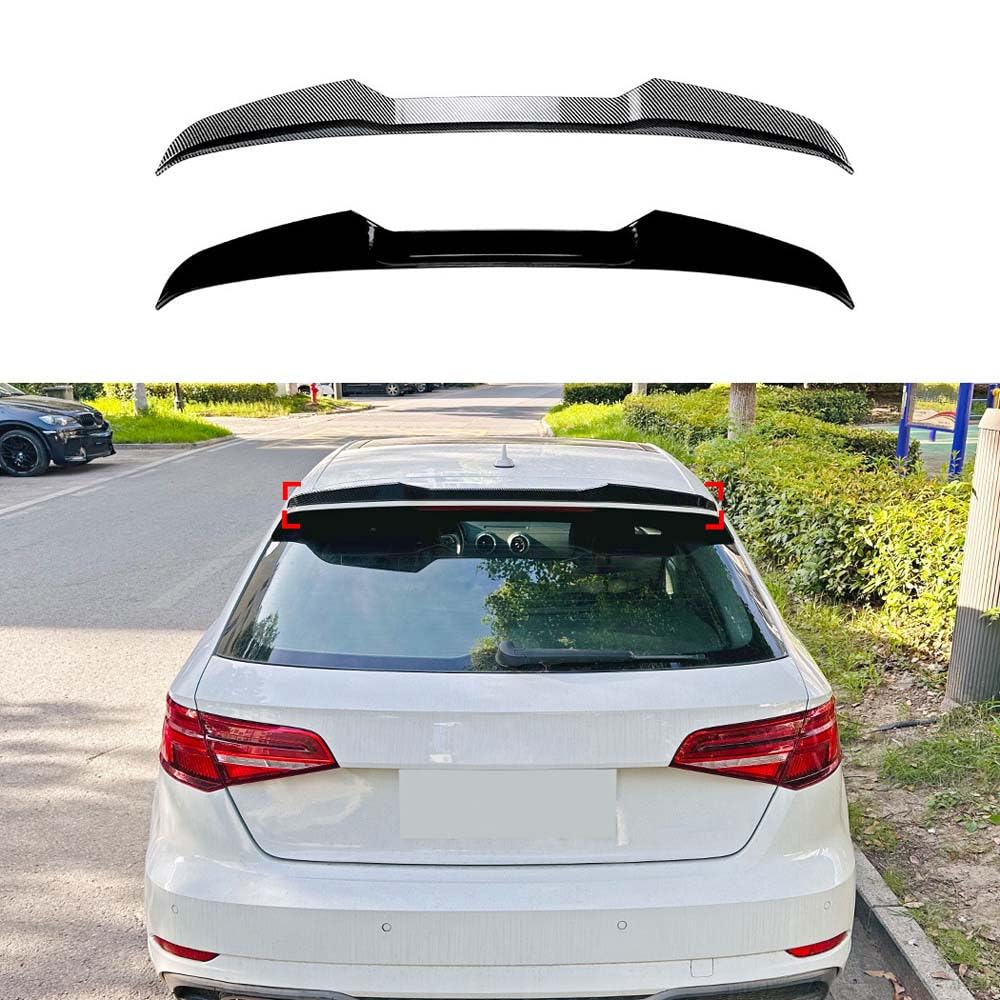 Auto Heckklappe Spoiler Flügel Dach Lip Splitter Für Audi A3 8V S Linie 2014-2020 ABS Körper kit Tuning Zubehör,Carbon Fiber Look von JDGEU