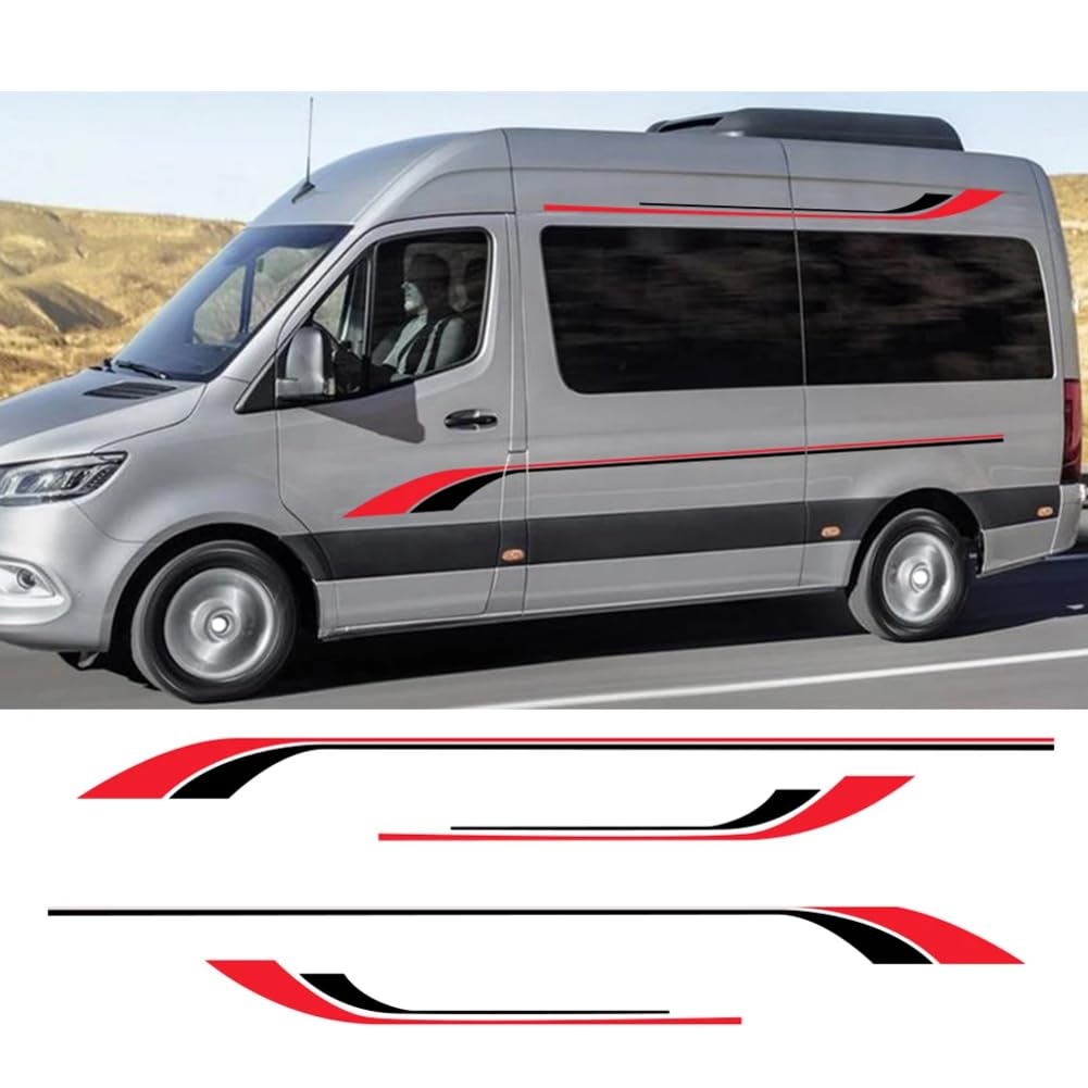 4 Stück Auto-Langstreifenaufkleber, für M=ercedes B=ENZ Sprinter W906 W903 Tuning-Zubehör Wohnmobil Auto-Vinyl-Aufkleber von JDQTPOET