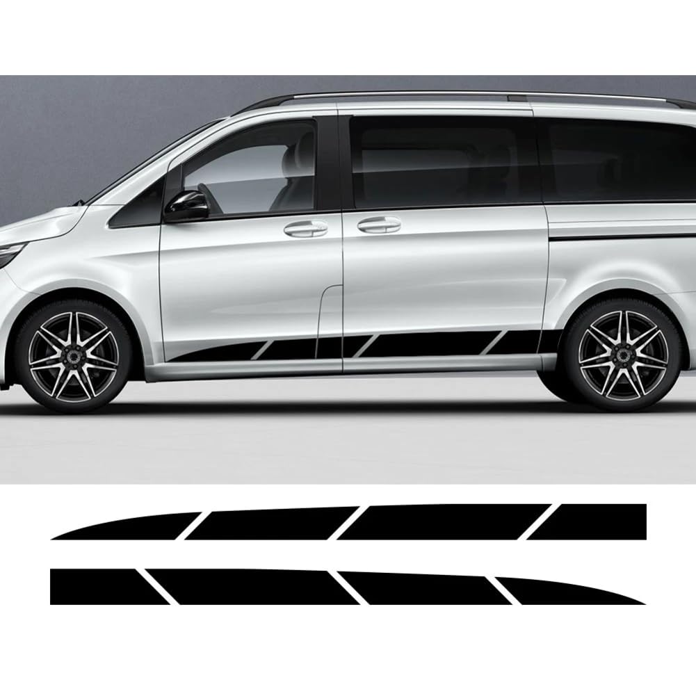 Autoaufkleber Van Side Body Stripes Grafik Vinyl Aufkleber, für Benz Vito Viano V Klasse W447 W639 Auto-Tuning-Zubehör von JDQTPOET