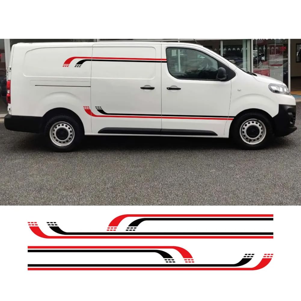 Autoseitenaufkleber, Für Peugeot Expert Traveller, Für FIAT Scudo Citroen Jumpy Tuning Autozubehör Liniengrafiken Vinylfolie Aufkleber von JDQTPOET