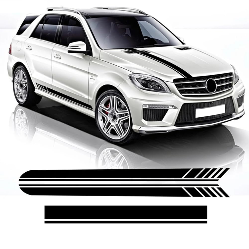 Edition 1 AMG Motorhaubenaufkleber Seitenstreifen Rockaufkleber, für M=ercedes B=ENZ ML-Klasse W164 W166 ML320 ML350 ML55 ML63 Zubehör von JDQTPOET