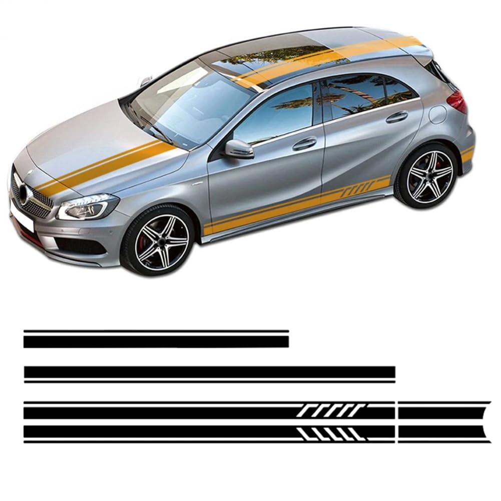 Edition 1 Autohauben-Dach-Kofferraum-Aufkleber Seitenstreifen-Rock-Aufkleber, für M=ercedes B=ENZ A-Klasse W177 A35 A45 S W176 AMG Zubehör von JDQTPOET