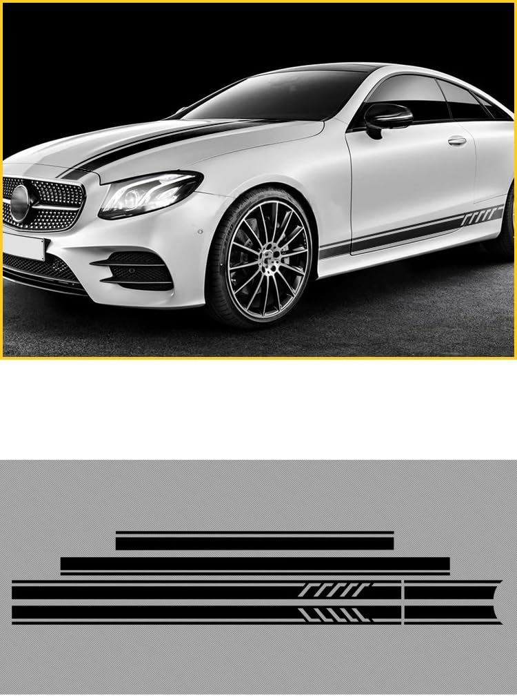 Edition 1 Autotür Seitenstreifen Rock Aufkleber Motorhaube Motorhaube Dach Heck Body Kit Aufkleber, Für Benz E Klasse W212 W213 E63 AMG von JDQTPOET