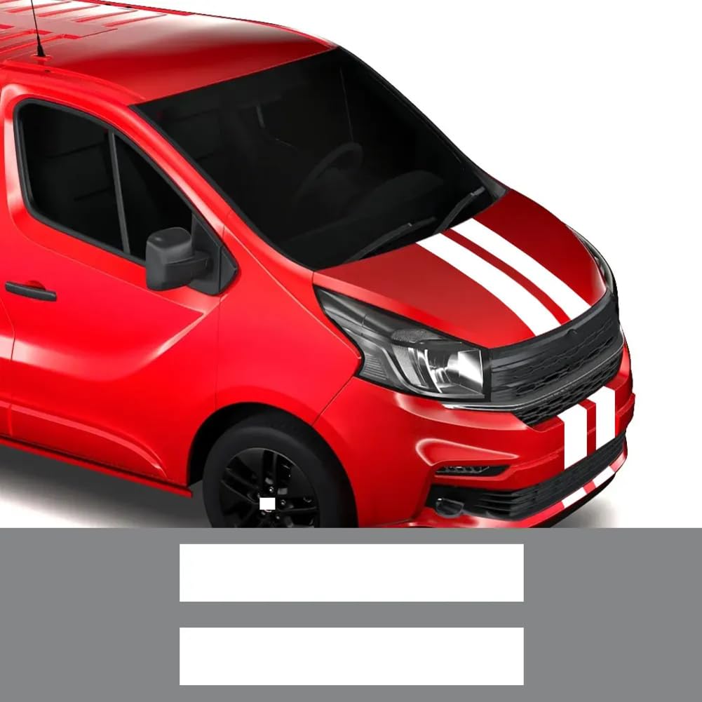 Motorhaubenabdeckungsaufkleber, Für FIAT Talento, Für R=enault Trafic, Für Nissan NV300, Für Opel Vivaro Van Sport Vinyl Aufkleber Tuning Zubehör von JDQTPOET