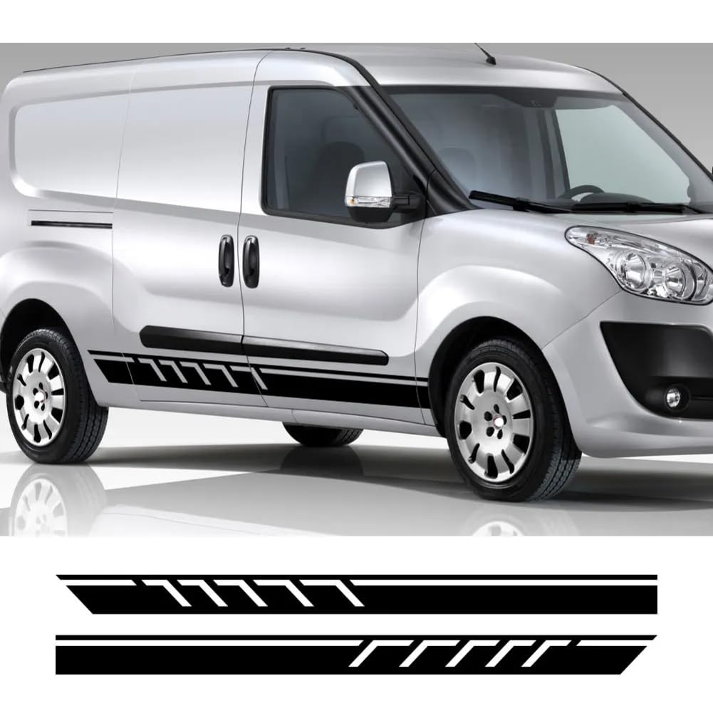 Seitenaufkleber für Autotüren, für FIAT Doblo Cargo Panorama Vauxhall, für Opel Combo Camper Van Grafikstreifen Aufkleber Autozubehör von JDQTPOET