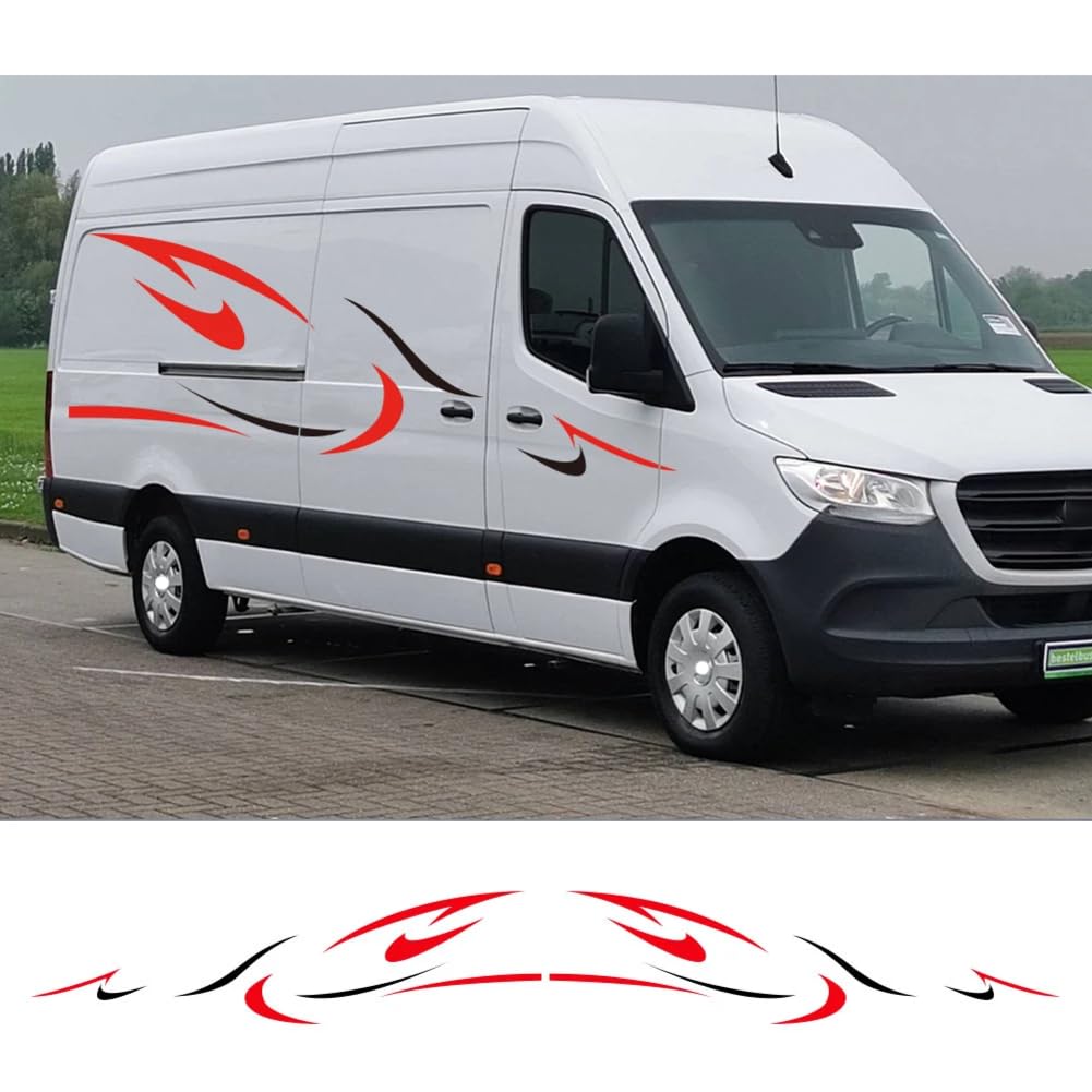 Seitenaufkleber für die Karosserie, für M=ercedes B=ENZ Sprinter W903 W906 W907 Wohnmobil-Grafikstreifen, Vinyl-Dekor-Aufkleber, Autozubehör von JDQTPOET