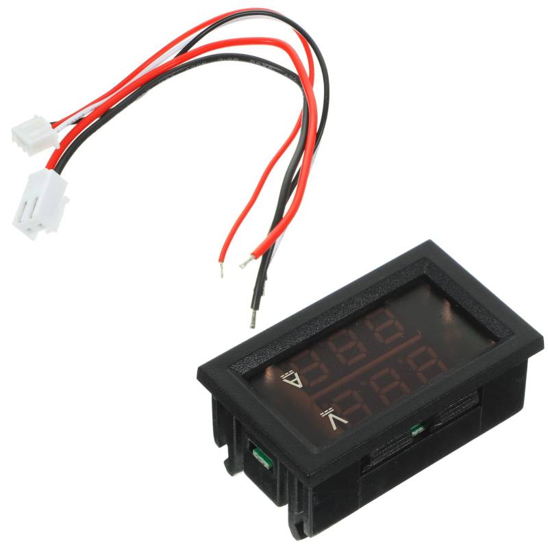 JECOMPRIS 1 PC DC 0 10A Strom Und Spannungsprüfer Digitaler Voltmeter Ammeter Mit Dualer Anzeige + Für Auto Und Elektrofahrzeuge Zufällige Kabelfarbe von JECOMPRIS