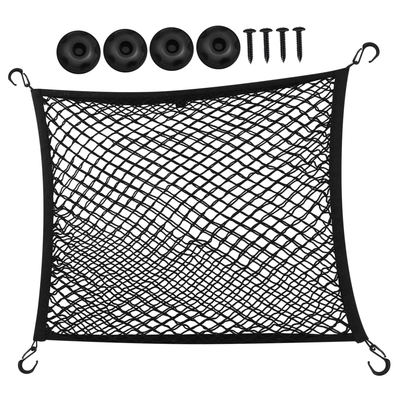 JECOMPRIS 1 Satz Kofferraumnetztasche Auto gepäcknetz Cargo-Netztasche Mesh-Frachtnetz kleines Frachtnetz Speichernetz Kfz-Ladenetze Kofferraumnetz für Autos Autozubehör Polyester Black von JECOMPRIS