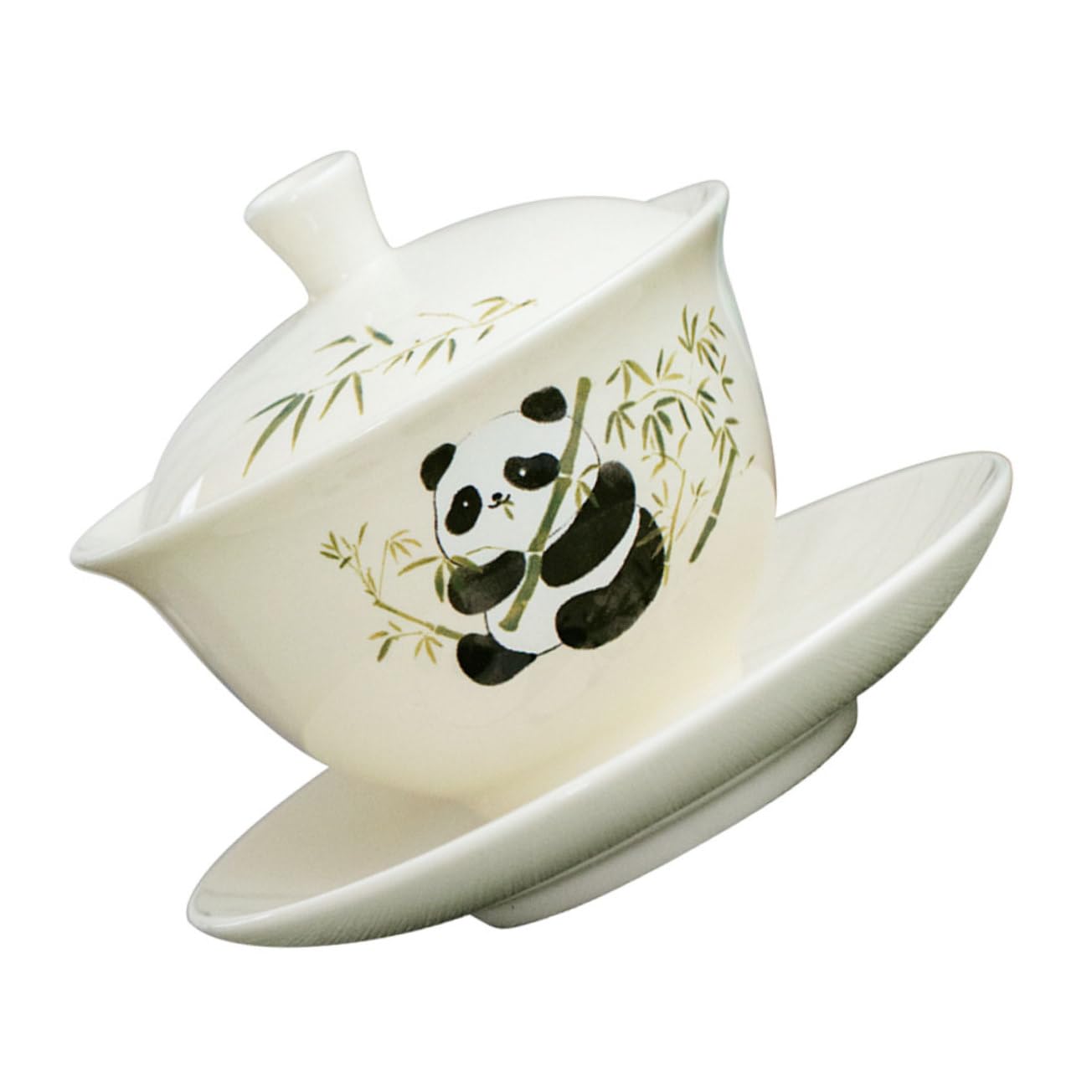 JECOMPRIS 1 Set Teetasse Untertasse Set Entzückende Panda Tasse Teetasse Mit Deckel Chinesische Keramiktasse Teetassen Set Zum Teezubereiten Und Verschenken von JECOMPRIS