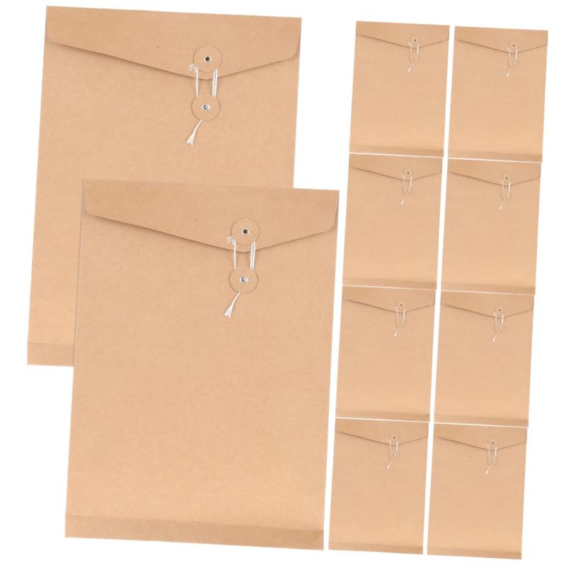 JECOMPRIS 10 Stück Schnur Kraftpapier Geschenkpapier Envelope Büroklammern Aktenordner Zum Aufhängen An Der Wand Seidenpapier Umzug Zeitungspapier Stationärer Organizer von JECOMPRIS