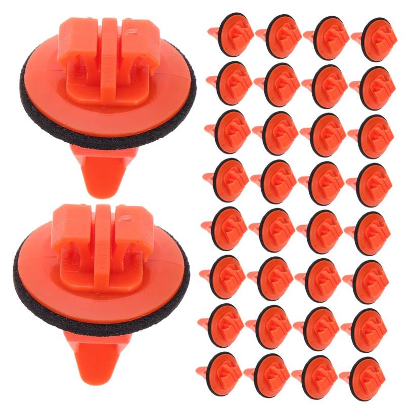 JECOMPRIS 100st Glockenmund-modellclip Diffusor Verschluss Kabel Tür Nieten Trennen Karosseriefüller Stopper Küchenarmatur Liner Auto Befestigungselemente Stoßstangenclip Plastik Orange von JECOMPRIS