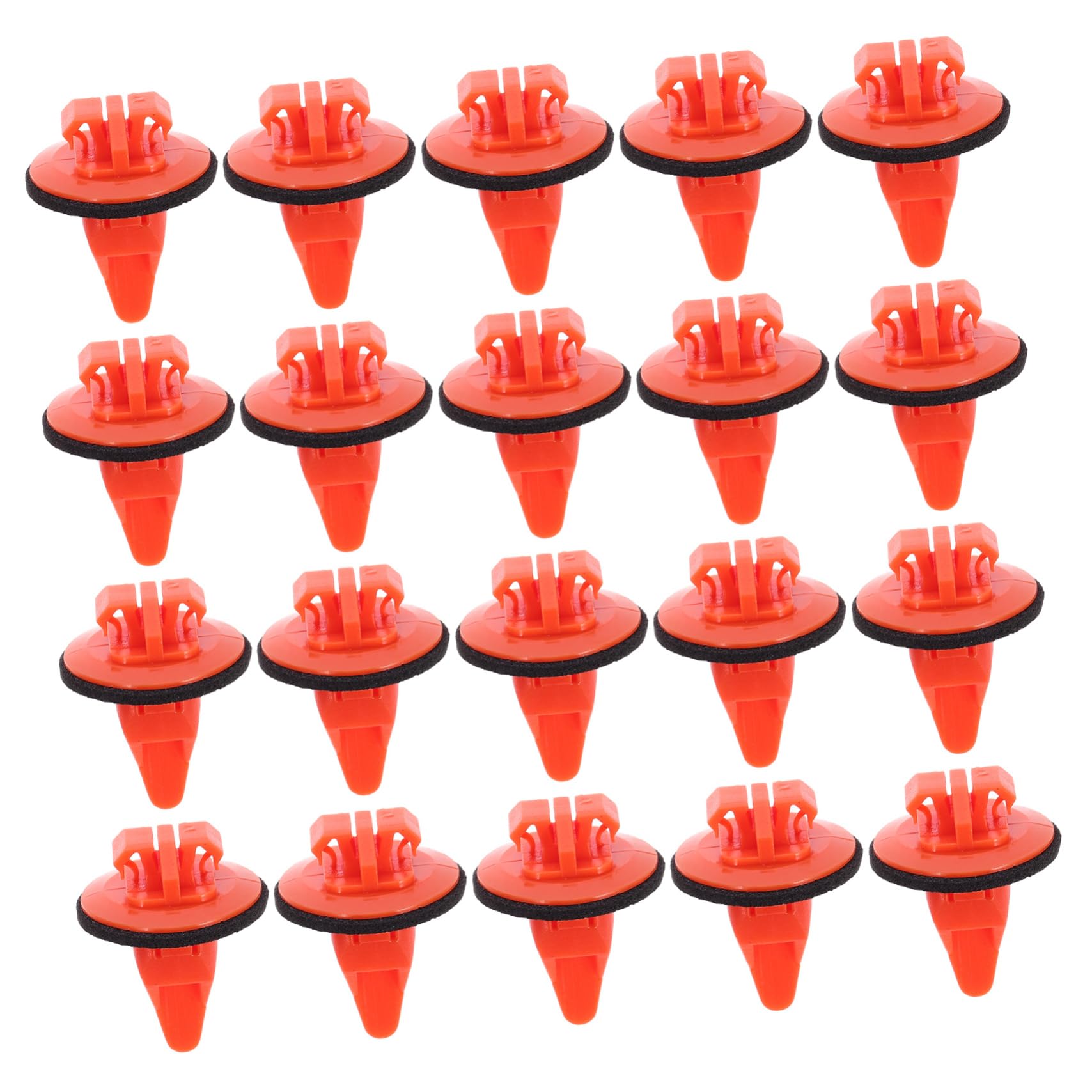 JECOMPRIS 100st Glockenmund-modellclip Küchenarmatur Liner Auto Diffusor Autofüller Kabel Trimmen Befestigungselemente Lagerbehälter Stoßstangenclip Stopper Nieten Verschluss Plastik Orange von JECOMPRIS