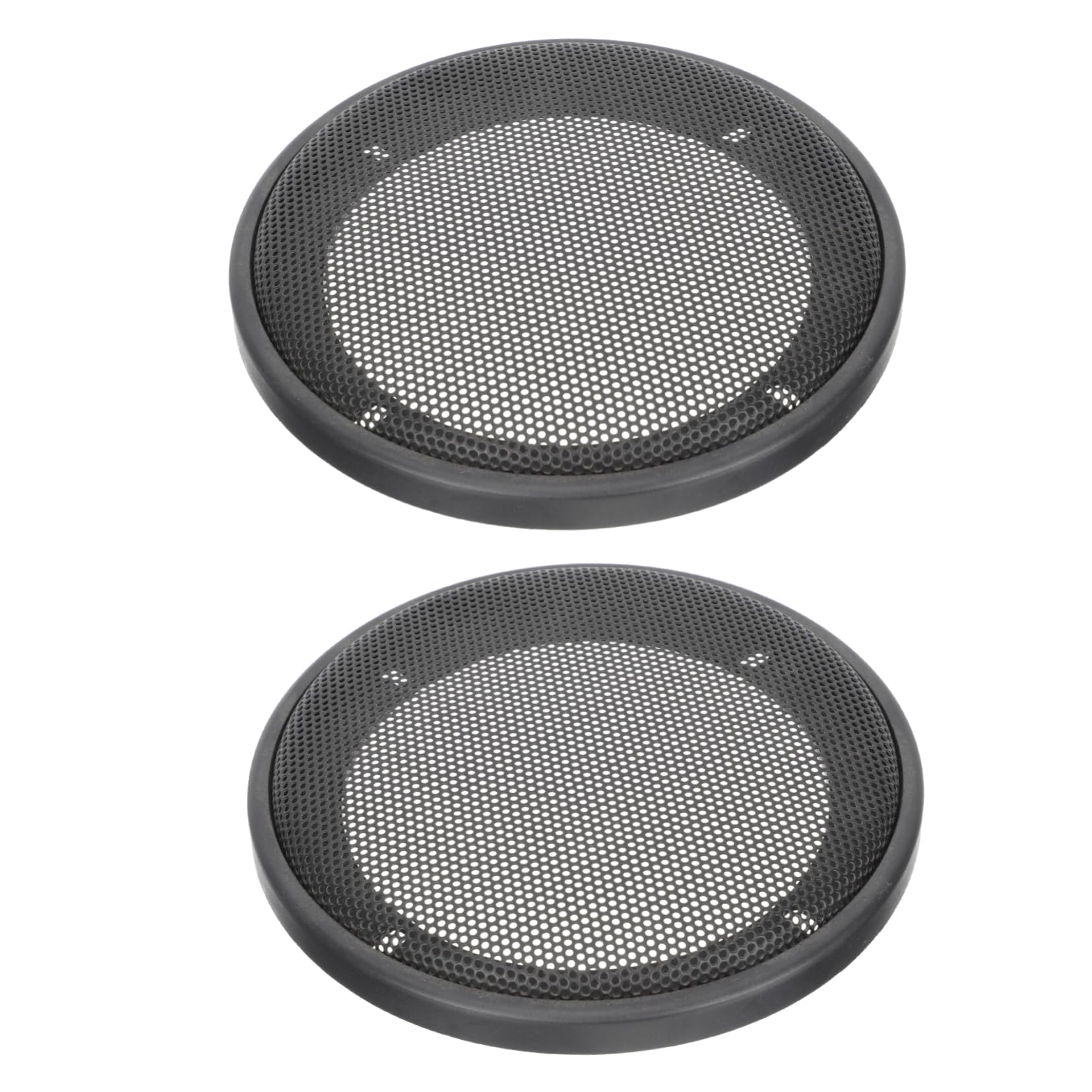 JECOMPRIS 2st Lautsprechergitter Woofer Lautsprecher Mesh Auto-lautsprecherabdeckung Lautsprecherschutzabdeckung Subwoofer-grillhorn Lautsprechernetzabdeckungen Black Plastikring von JECOMPRIS