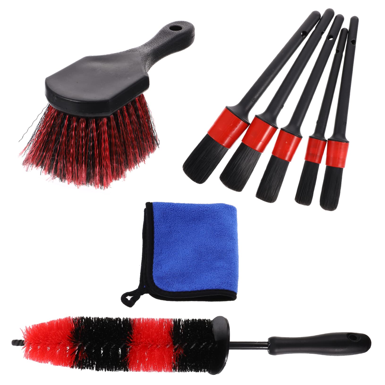 JECOMPRIS 8St Auto reinigungsbürste Fleck Autopflegebürste Greifer Außen Gel autopinselset Auto Pinsel Set Auto Cleaning Set Bürste zum Reinigen von Rädern Auto reinigungsmittel Ballaststoff von JECOMPRIS