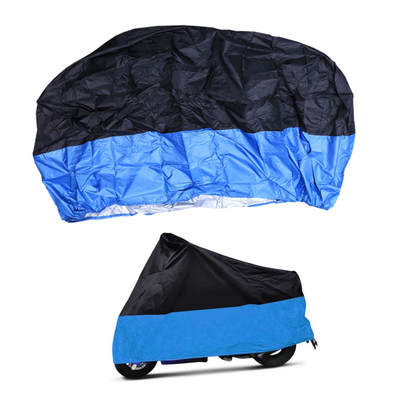 JECOMPRIS Motorradabdeckung Wasserdicht Outdoor-Indoor-motorradabdeckung Quad Fahrradsonnenschutz Für Motorräder Uv-motorradabdeckung -Sonnenschutz Motorradzubehör Roller Blue von JECOMPRIS