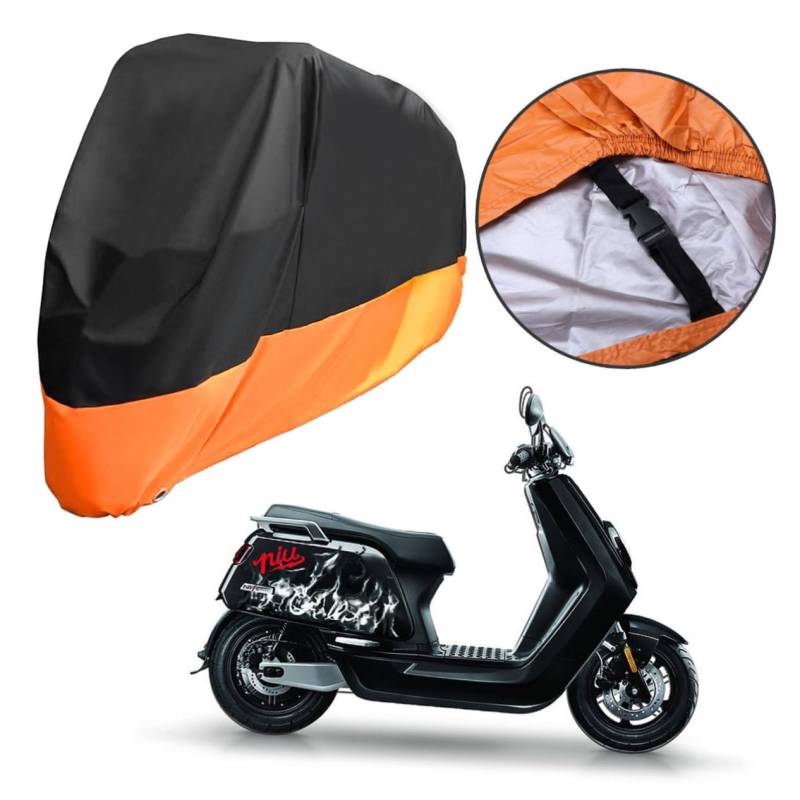 JECOMPRIS Regenschutz Rollerabdeckung Motorradabdeckung Undurchlässiger para Motorradzubehör Motorradständer Orange von JECOMPRIS