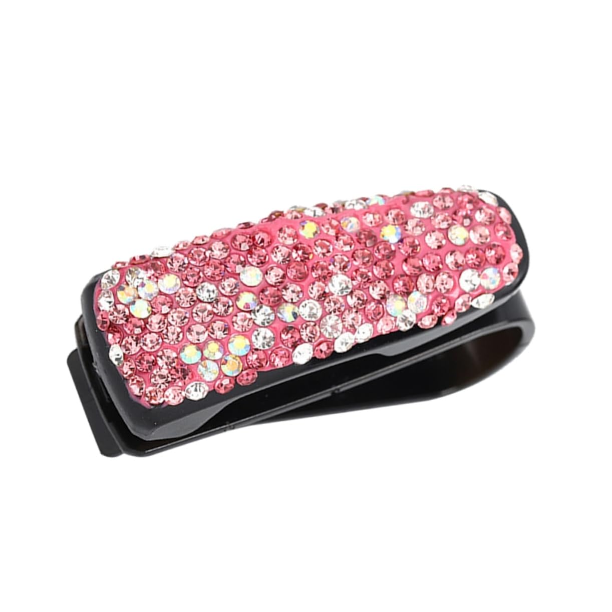 JECOMPRIS Rhinestone Diamant Auto Sonnenbrillenhalter Für Visier Multifunktionaler Aufbewahrungsclip Für Brillen Tickets Und Quittungen Pinke Mischfarben Praktischer Storage Holder von JECOMPRIS