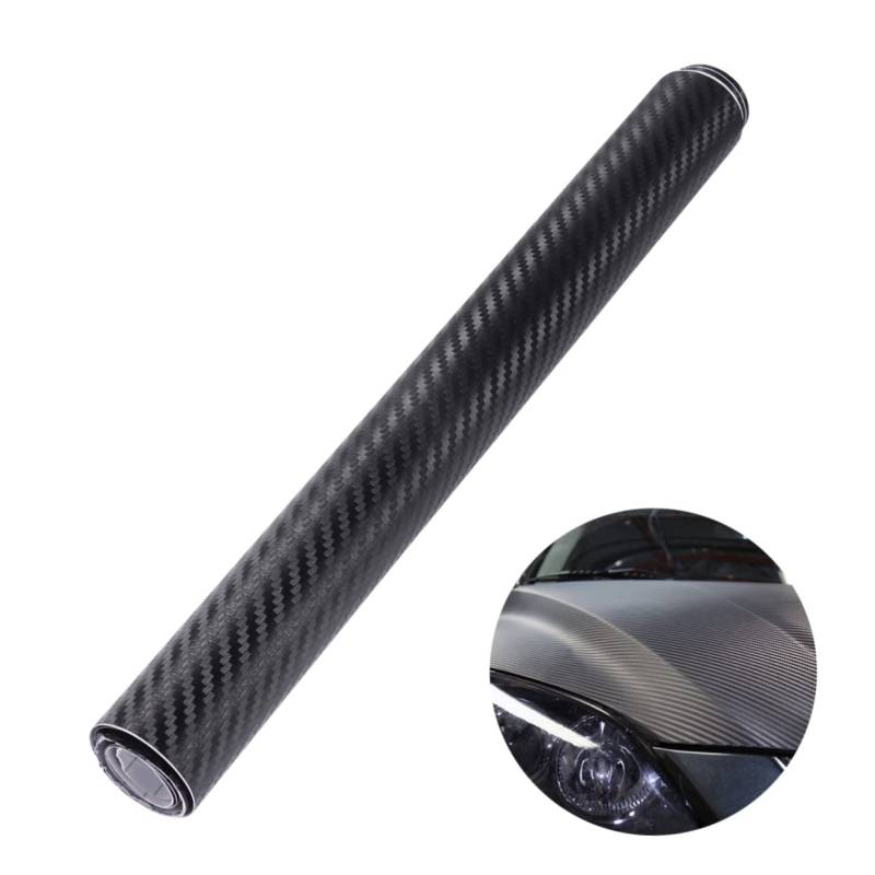 JECOMPRIS Rollen Kohlefaser-Wrap Sticker für Auto Aufkleber Auto dekoringe car Stickers Laptop klebefolie Schwelle Auto verpackungspapier Rad Auto-Wrap-Aufkleber Kohlefaserfolie Black von JECOMPRIS