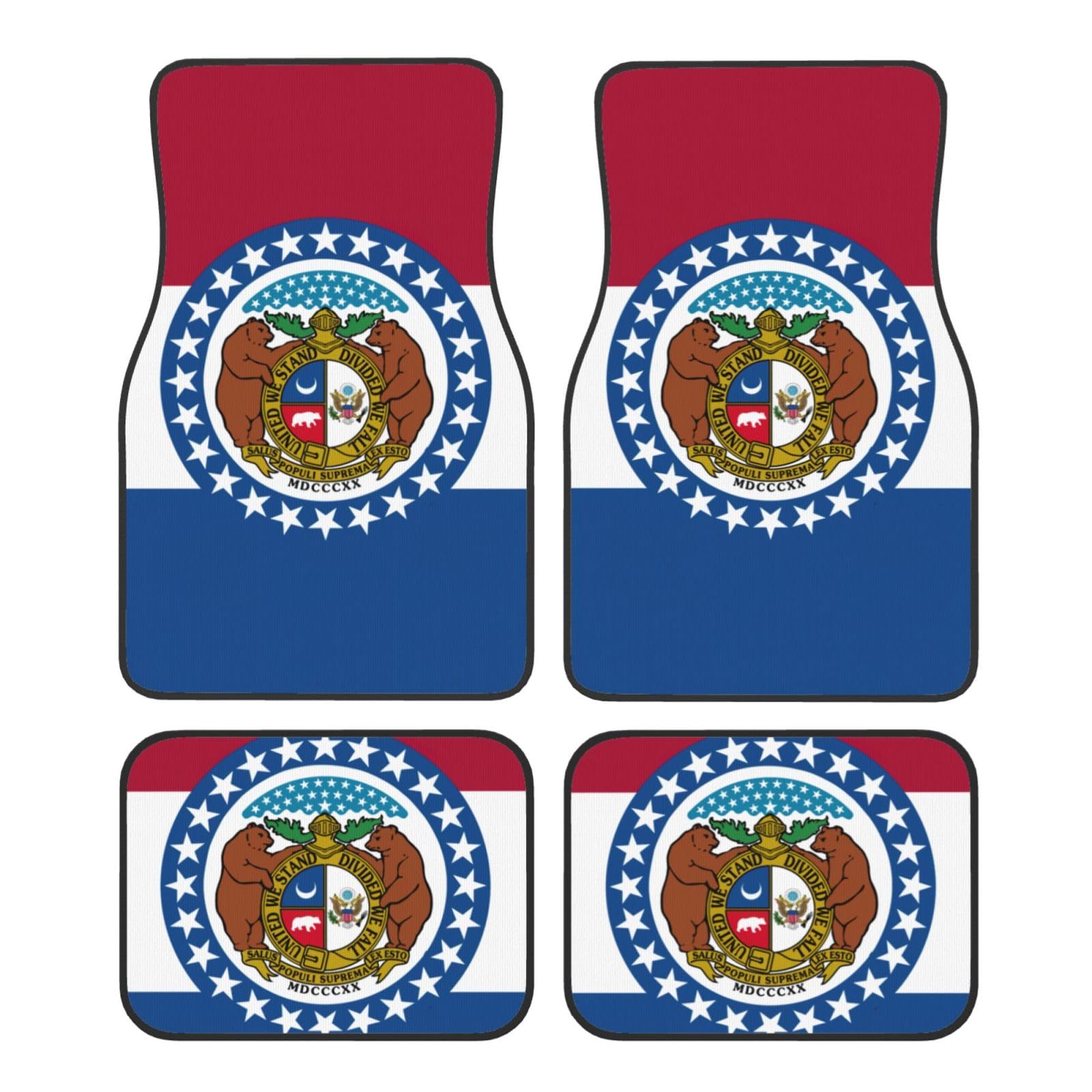 Missouri State Flag Print Auto Teppichmatten-Set Premium Qualität Teppich Fahrzeug Fußmatten für Autos Autozubehör von JEJEA