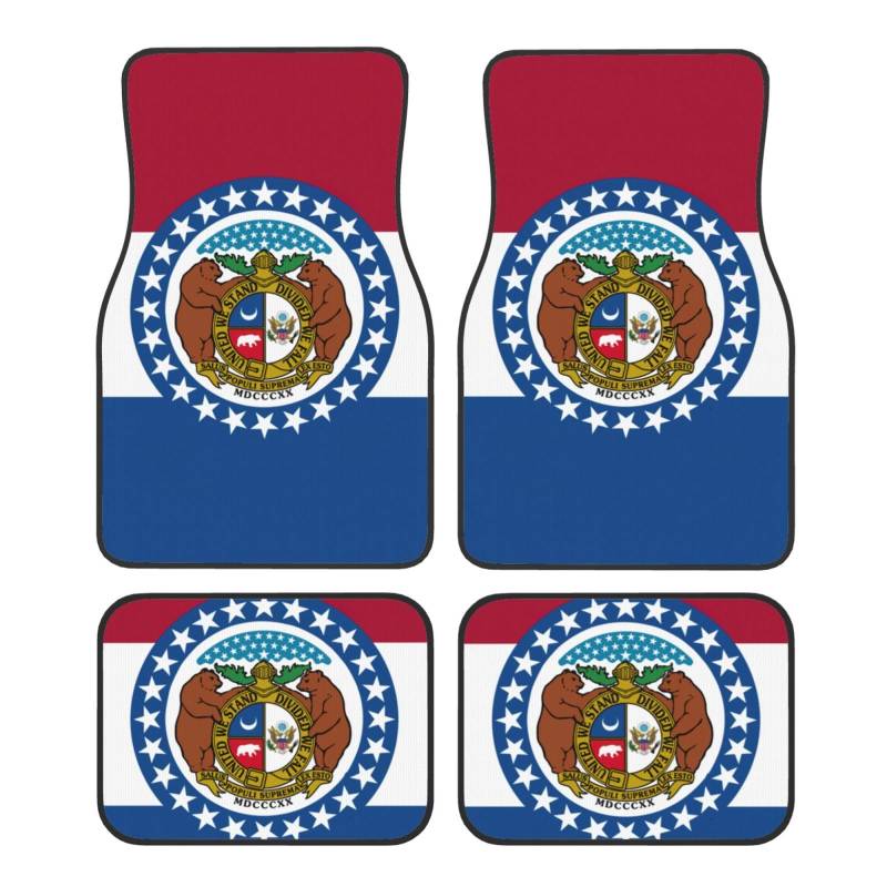 Missouri State Flag Print Auto Teppichmatten-Set Premium Qualität Teppich Fahrzeug Fußmatten für Autos Autozubehör von JEJEA