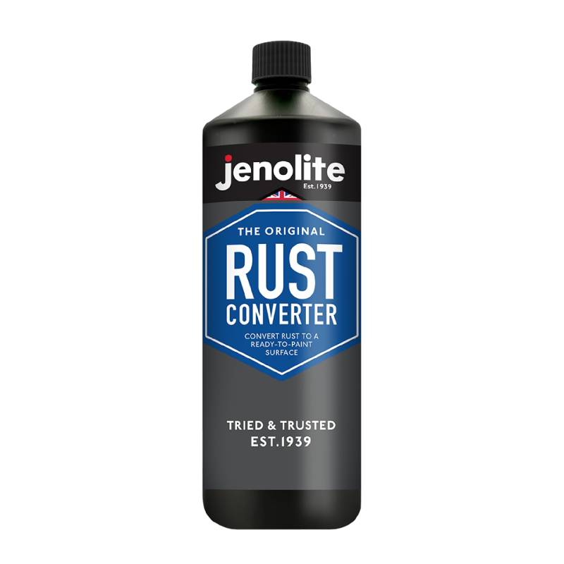 JENOLITE Rostumwandler mit Grundierung | 1 Liter | Leistungsstarker Rostumwandler für Autos und Fahrzeuge | Wasserbasierter Rostumwandler mit Grundierung, Schwarz | Rostumwandler Auto von JENOLITE