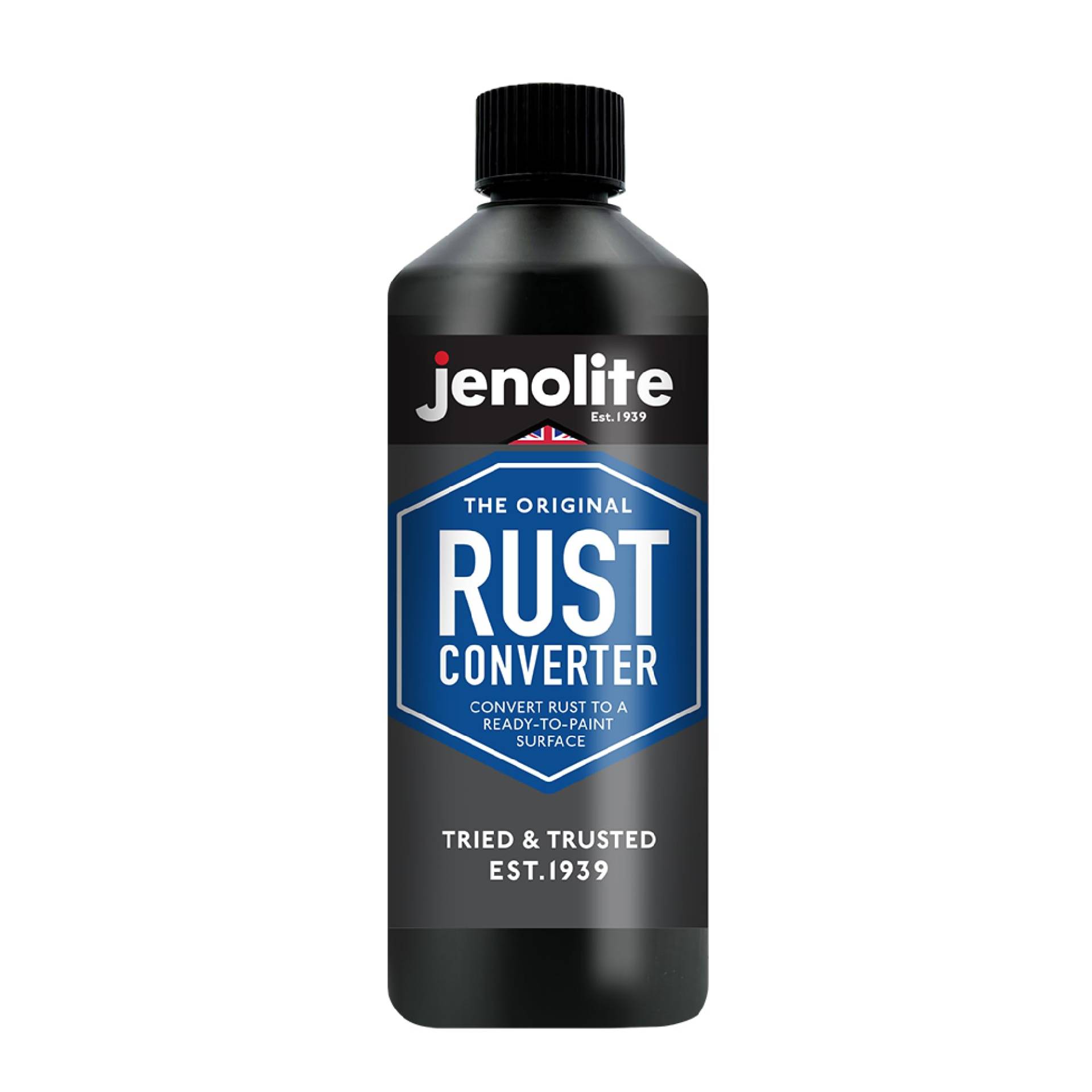 JENOLITE Rostumwandler mit Grundierung | 500ml | Leistungsstarker Rostumwandler für Autos und Fahrzeuge | Wasserbasierter Rostumwandler mit Grundierung, Schwarz | Rostumwandler Auto von JENOLITE