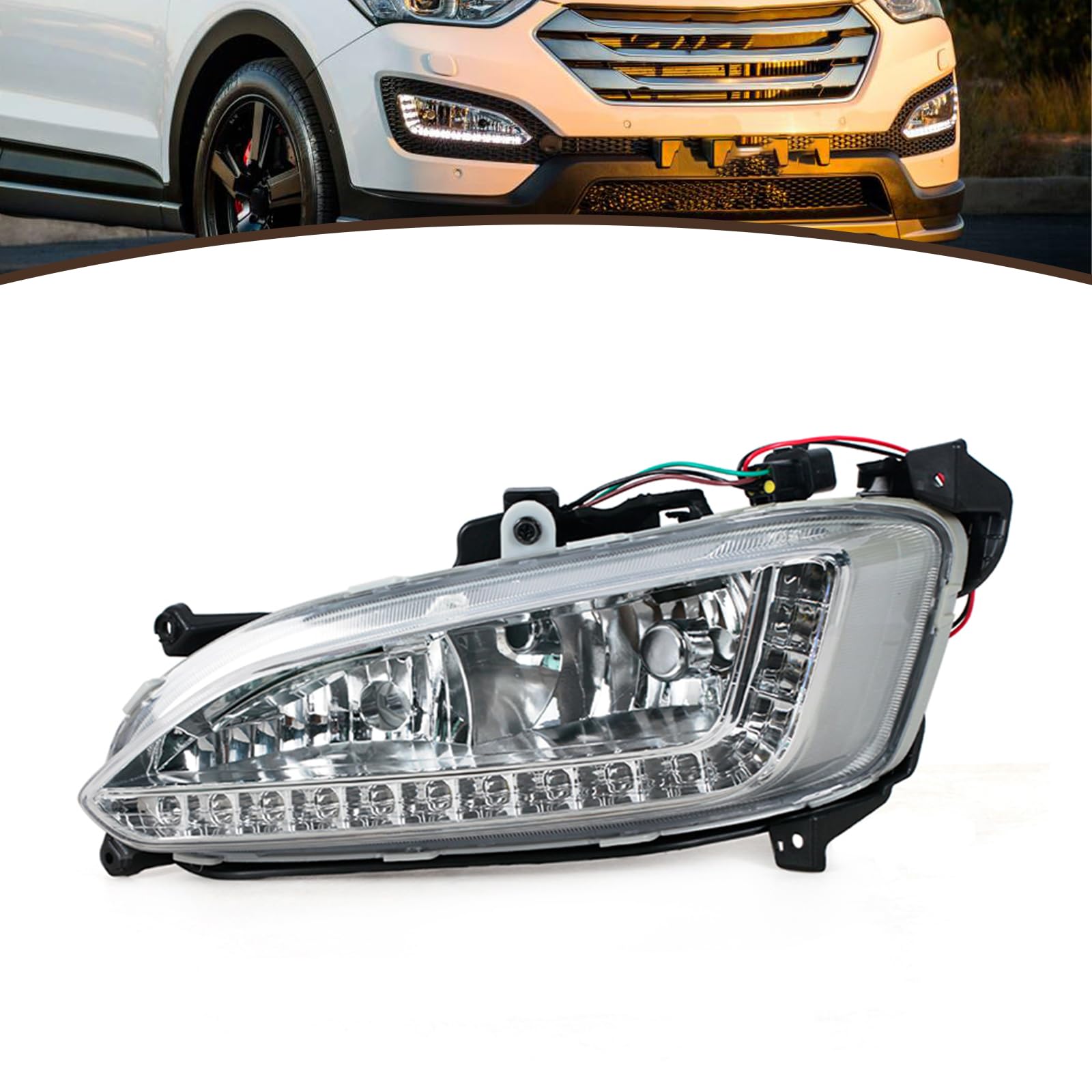 JESYMBX Für Hyundai Santa Fe IX45 2013 2014 2015 Nebelscheinwerfer Vorne Tagfahrlicht Scheinwerfer Montage Links von JESYMBX