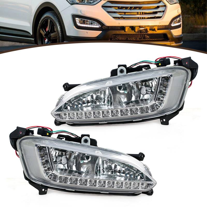 JESYMBX Für Hyundai Santa Fe IX45 2013 2014 2015 Nebelscheinwerfer Vorne Tagfahrlicht Scheinwerfer Montage Links Rechts von JESYMBX