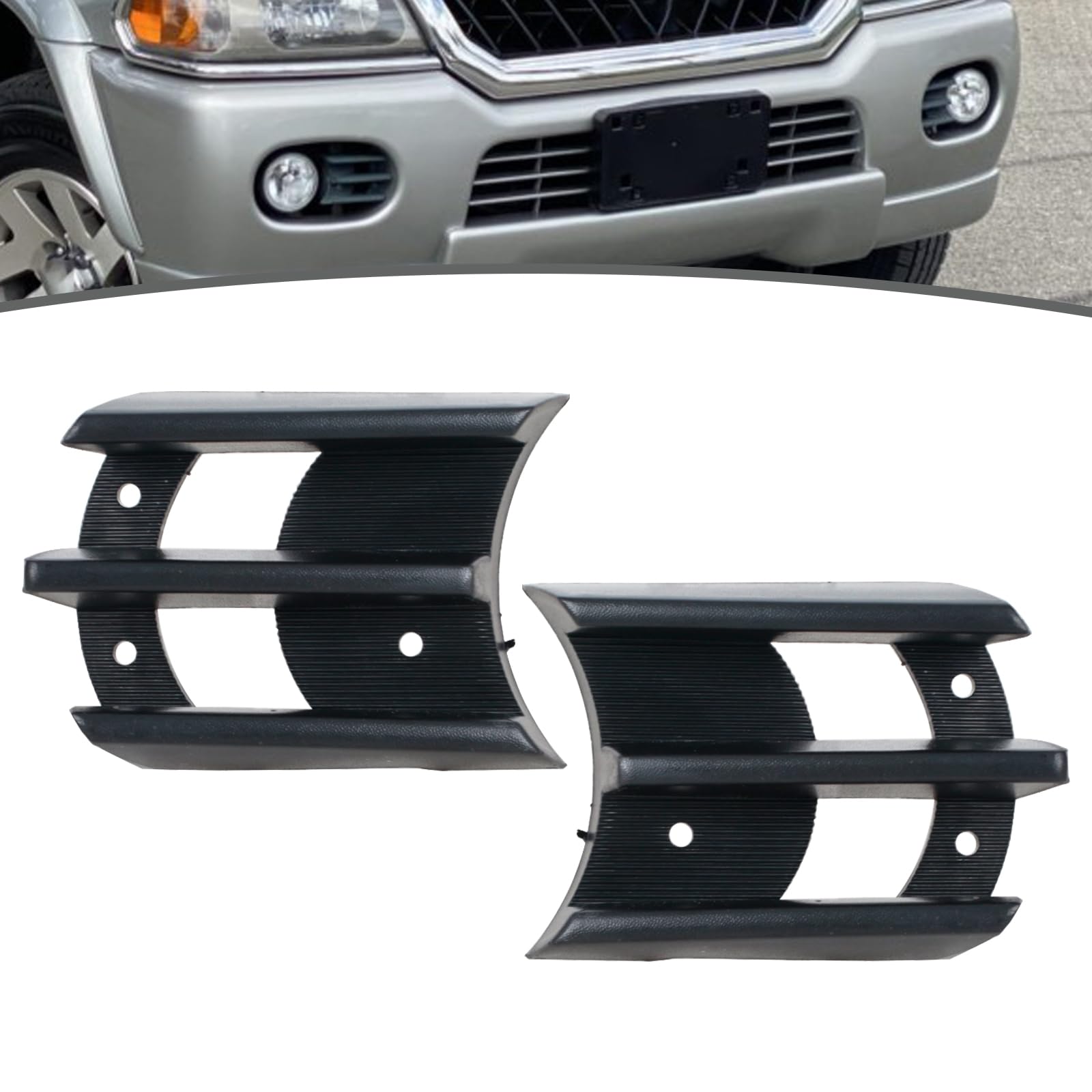 JESYMBX Für Mitsubishi Montero Sport 2000–2004 Frontstoßstange Nebelscheinwerfer-Lampenabdeckung Kühlergrill Blende links und rechts von JESYMBX