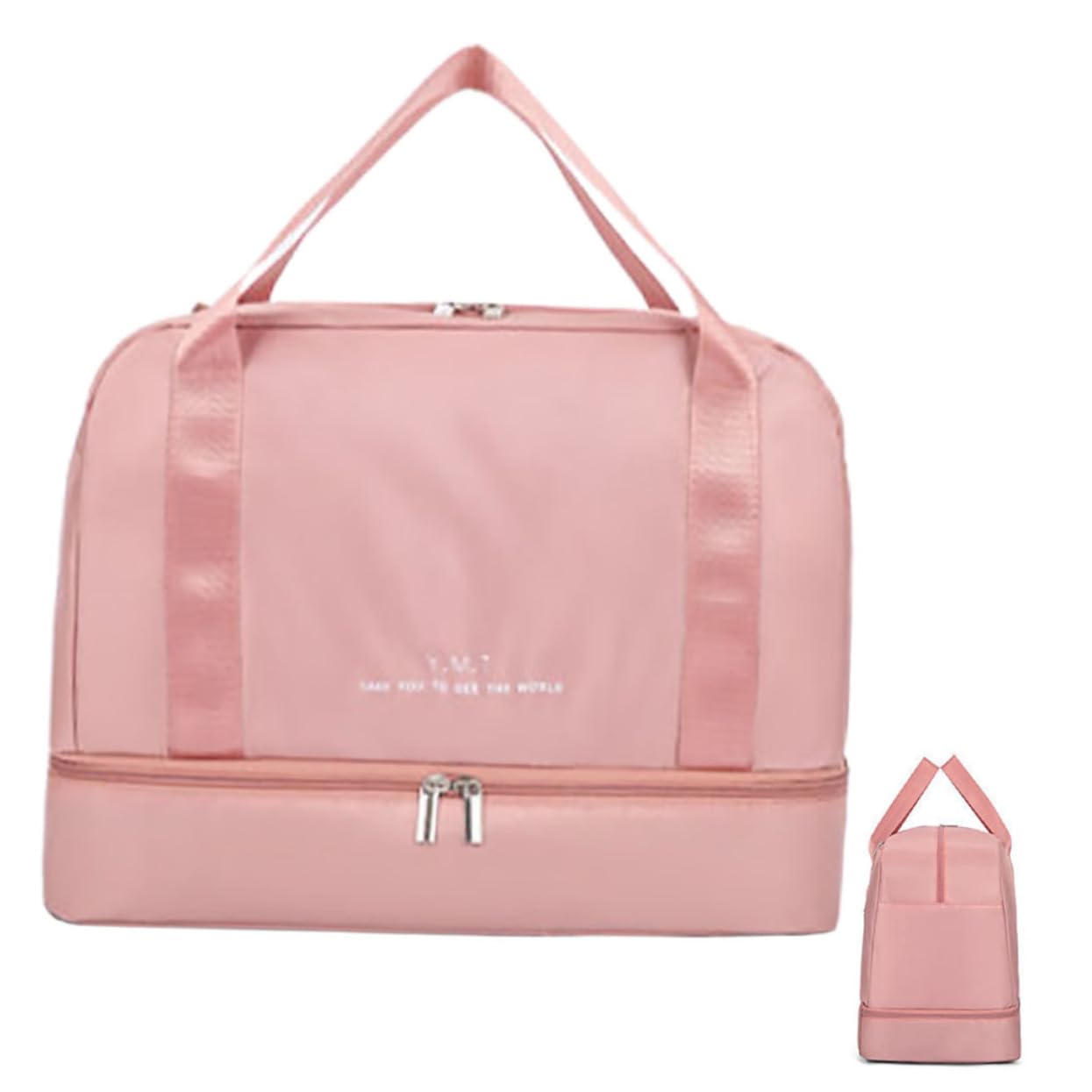 JEWEDECO Große Sport Und Reisetasche Für Frauen Und änner Faltbare Reisetasche Pink Ideal Für Gym Reisen Und Als Handgepäck Hochwertiger Und Geräumiger Rucksack Mit Nassfach Und von JEWEDECO