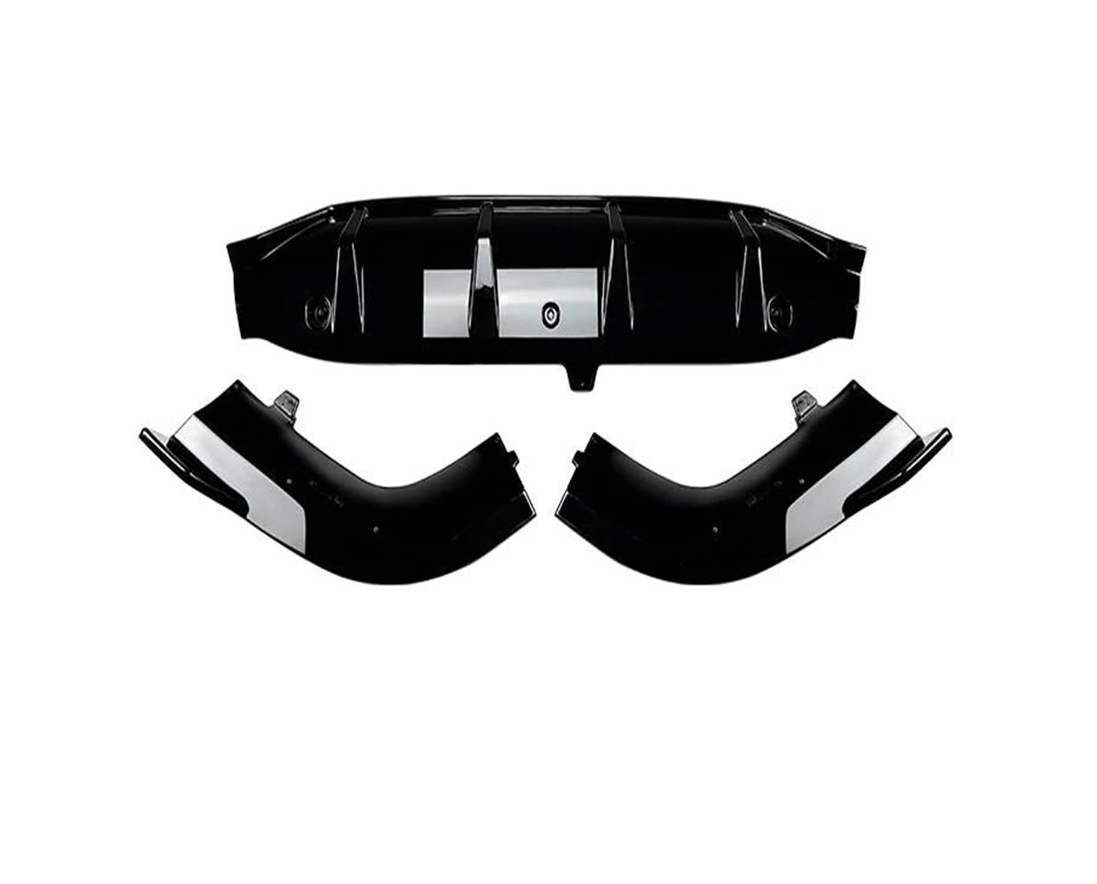 Rear Wing Spoiler Auto Heckschürze Diffusor Hinten Seite Splitter Spoiler Lip Body Kit Für GLC Klasse X254 GLC 260 300 2023 + Zubehör(Glossy Black) von JEWOSS
