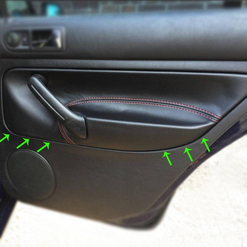 JEZOE 1PC Car Soft Leather Beifahrertür-Armlehnenabdeckung, passend für VW Golf 4 MK4 Bora Jetta 1999 2000 2001–2005 4 Türen Innenverkleidung von JEZOE