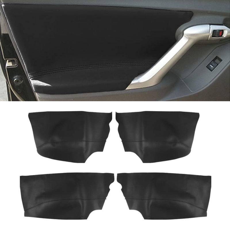 JEZOE 4 x schwarzes weiches Leder Innentür Armlehne Panel Skin Cover Aufkleber Trim, passend für Toyota Verso 2009–2015 von JEZOE