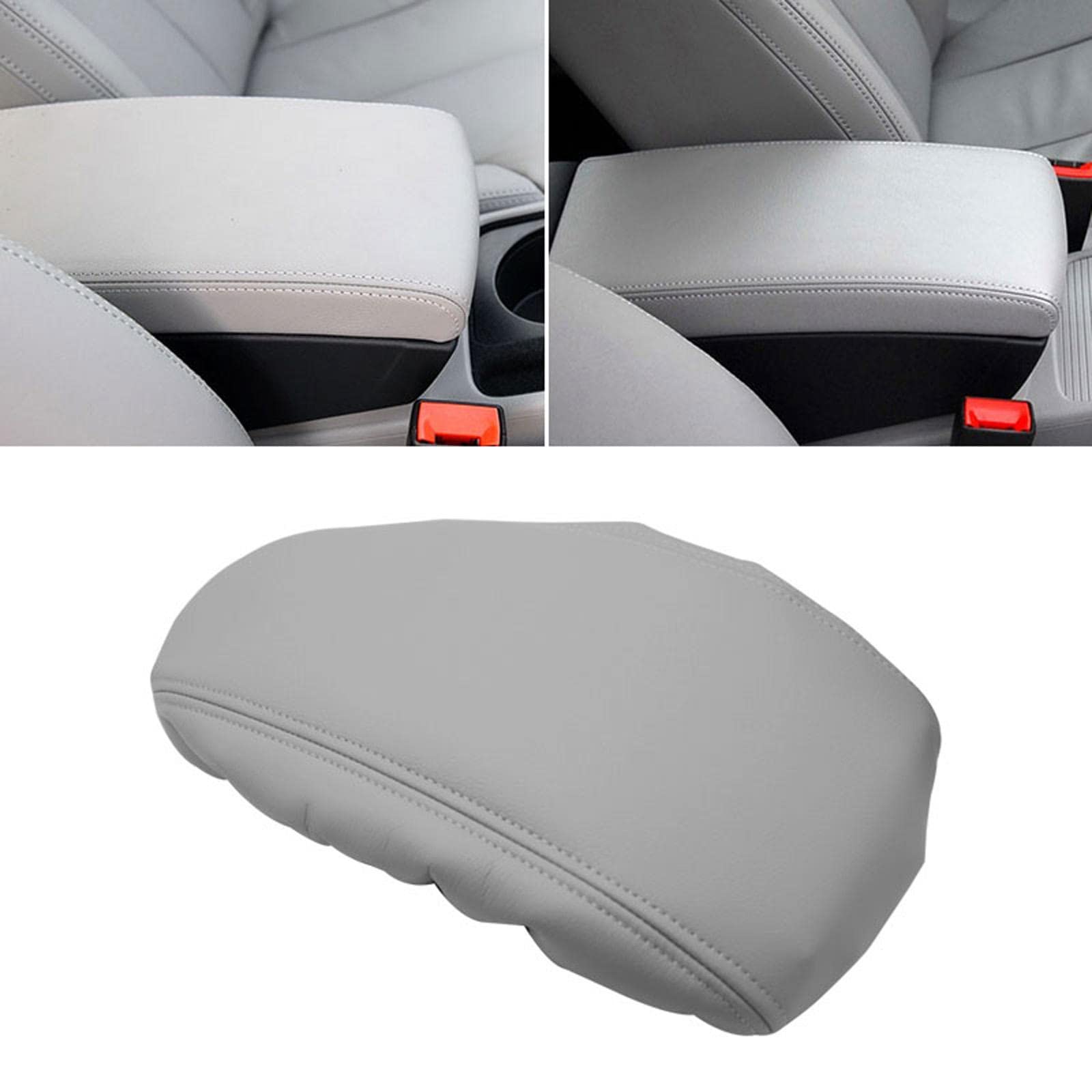 JEZOE Graues Leder mit Schwamm, Mittelarmlehne, Innenverkleidung, passend für VW Passat B6 2005 2006 2007 2008 2009 von JEZOE