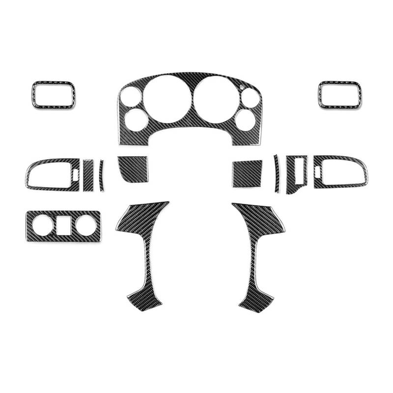 14 Stück Kohlefaser-Rad-Lenkungsanzug, Auto-Innenraum-Aufkleber, kompatibel for Silverado Tahoe, kompatibel for GMC Avalanche LTZ Sierra SLT 2007–14(LHD Set A) von JFAQIPEI