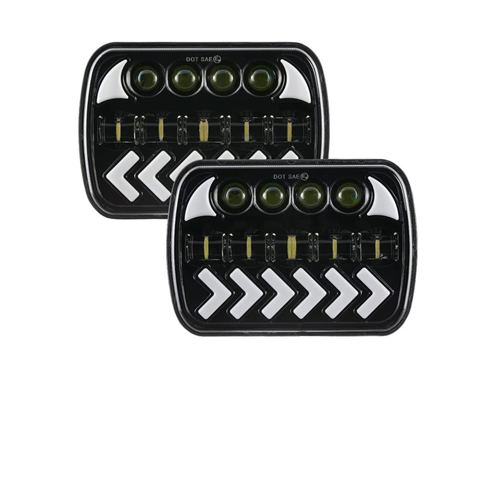 2 stücke 180W DOT Helle Blendschutz H6054 5x7 7x6 Led-scheinwerfer DRL Blinker Hallo/Abblendlicht Kompatibel for Jeep Cherokee XJ Wrangler YJ Ford(D) von JFAQIPEI