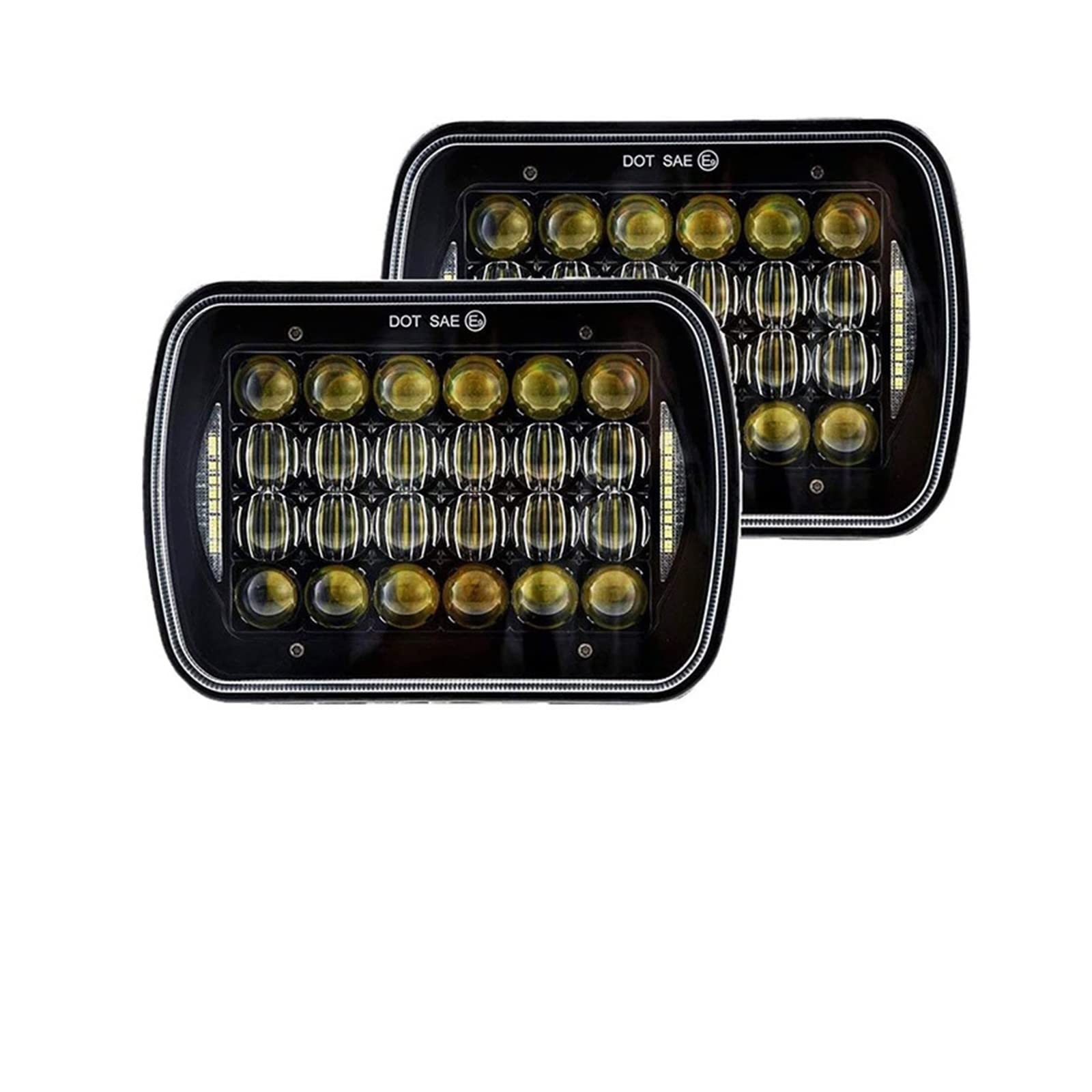 2 stücke 180W DOT Helle Blendschutz H6054 5x7 7x6 Led-scheinwerfer DRL Blinker Hallo/Abblendlicht Kompatibel for Jeep Cherokee XJ Wrangler YJ Ford(K) von JFAQIPEI