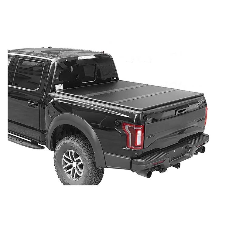 4X4 Vollaluminium-LKW-Ladeflächenabdeckung, kompatibel mit F150 Ersatz-Schwarze Harte, dreifach gefaltete Laderaumabdeckung, Universal-Pickups von JFAQIPEI