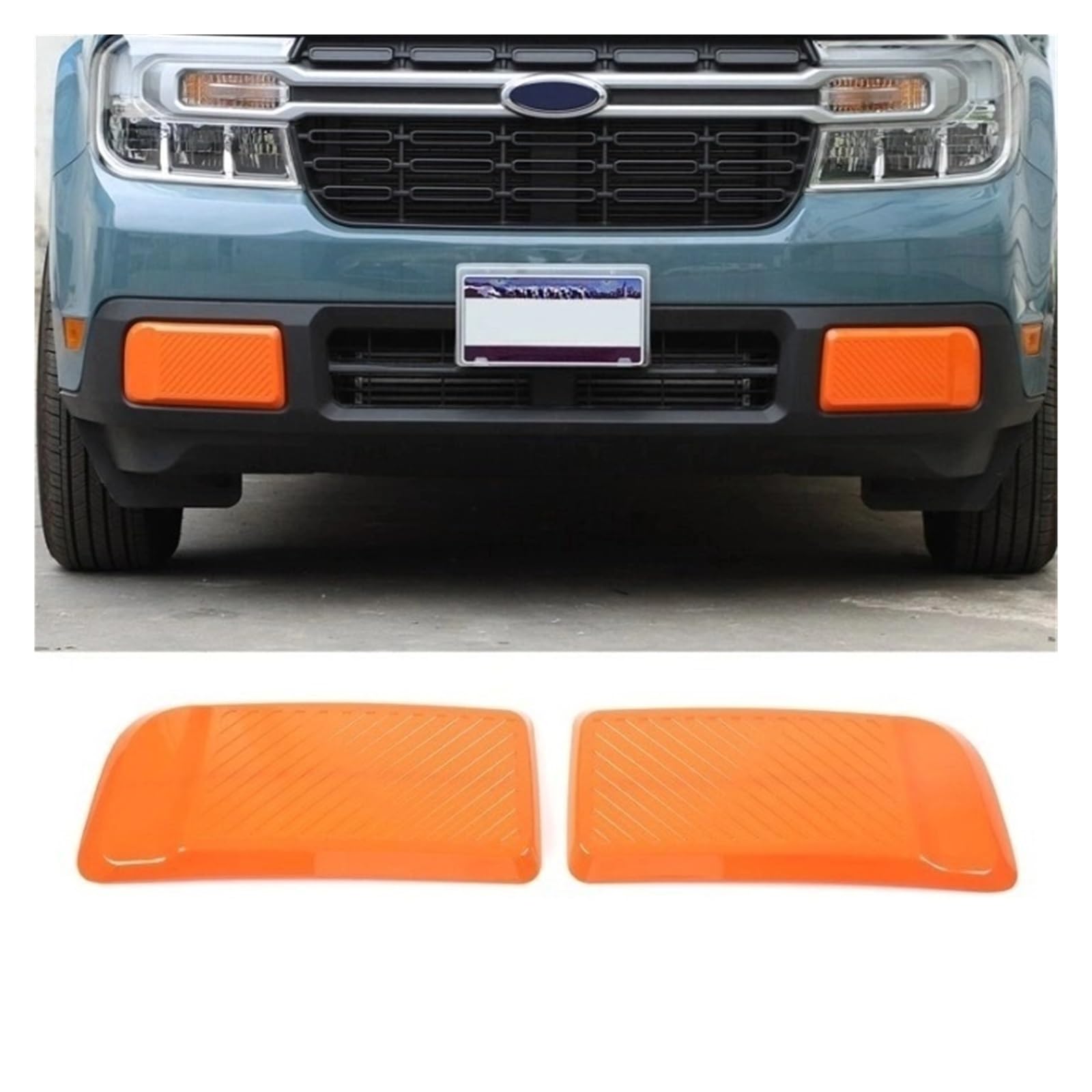 ABS Auto Vorne Stoßstange Hinten Streifen Lip Spoiler Scratch Protector Zierleisten Abdeckung Aufkleber Kompatibel for Maverick 2022 Auto zubehör(Style A orange) von JFAQIPEI