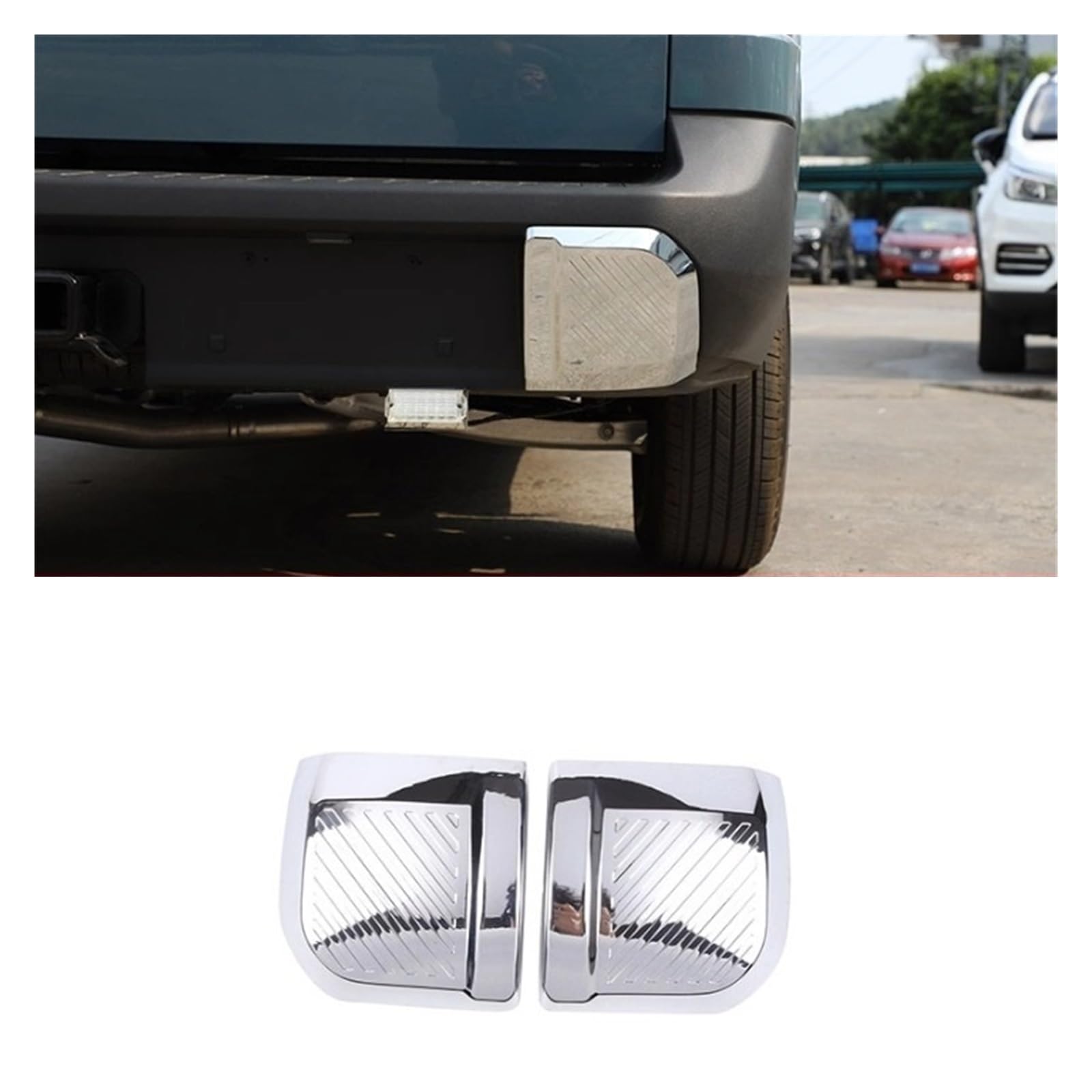 ABS Auto Vorne Stoßstange Hinten Streifen Lip Spoiler Scratch Protector Zierleisten Abdeckung Aufkleber Kompatibel for Maverick 2022 Auto zubehör(Style B Silver) von JFAQIPEI