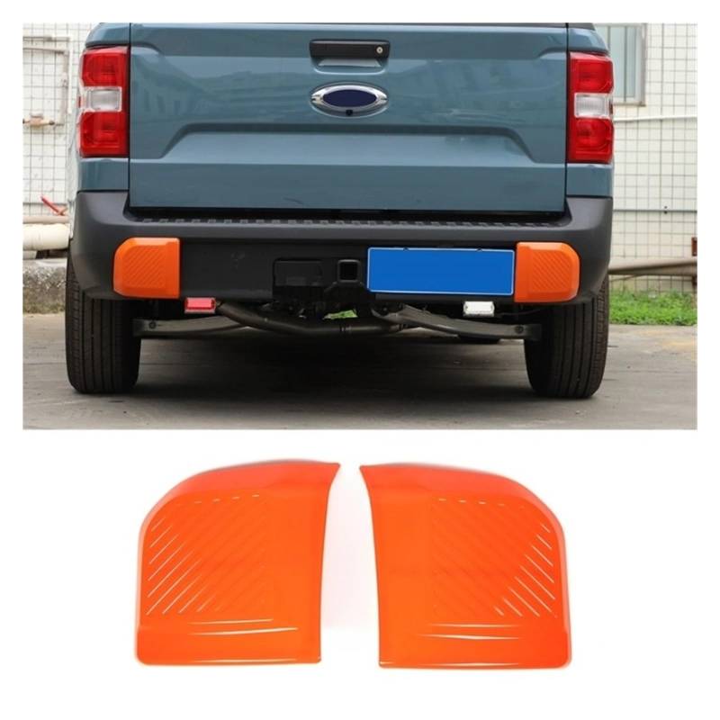 ABS Auto Vorne Stoßstange Hinten Streifen Lip Spoiler Scratch Protector Zierleisten Abdeckung Aufkleber Kompatibel for Maverick 2022 Auto zubehör(Style B orange) von JFAQIPEI