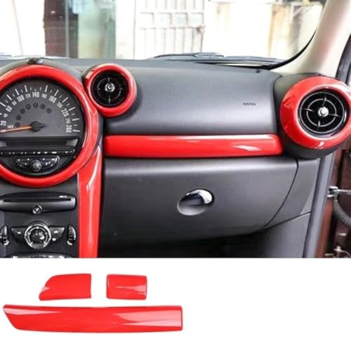 Auto-Armaturenbrett-Dekorationsaufkleber, kompatibel for Mini Cooper S JCW R60 R61 Countryman, Auto-Modifikation, Innenschutz-Zubehör(Red-A) von JFAQIPEI