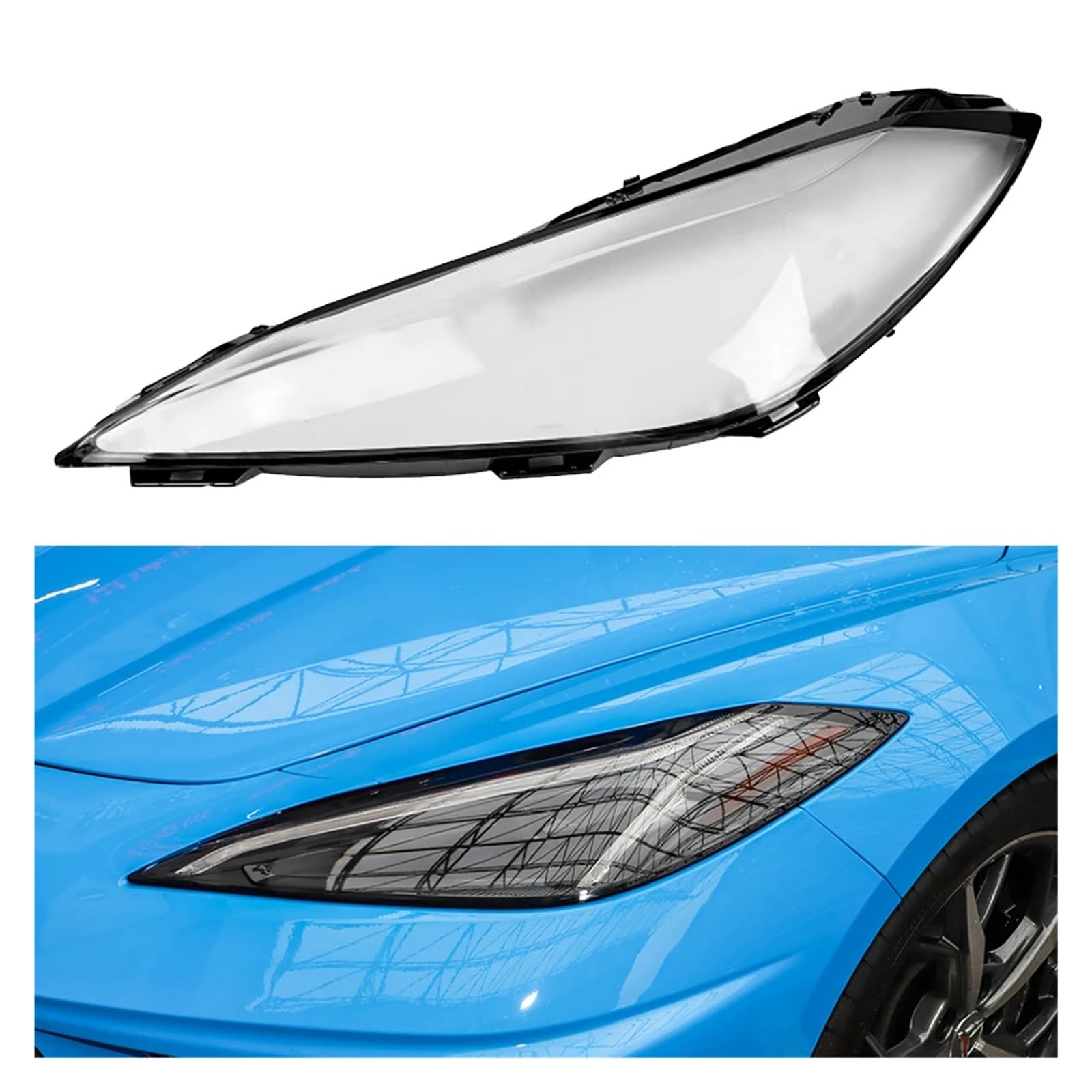 Auto Ersatz Scheinwerfer Fall Shell Scheinwerfer Objektiv Abdeckung Kompatibel for Chevrolet Corvette C8 Auto Transparent Lampenschirm Klare Lampenabdeckung(Left) von JFAQIPEI