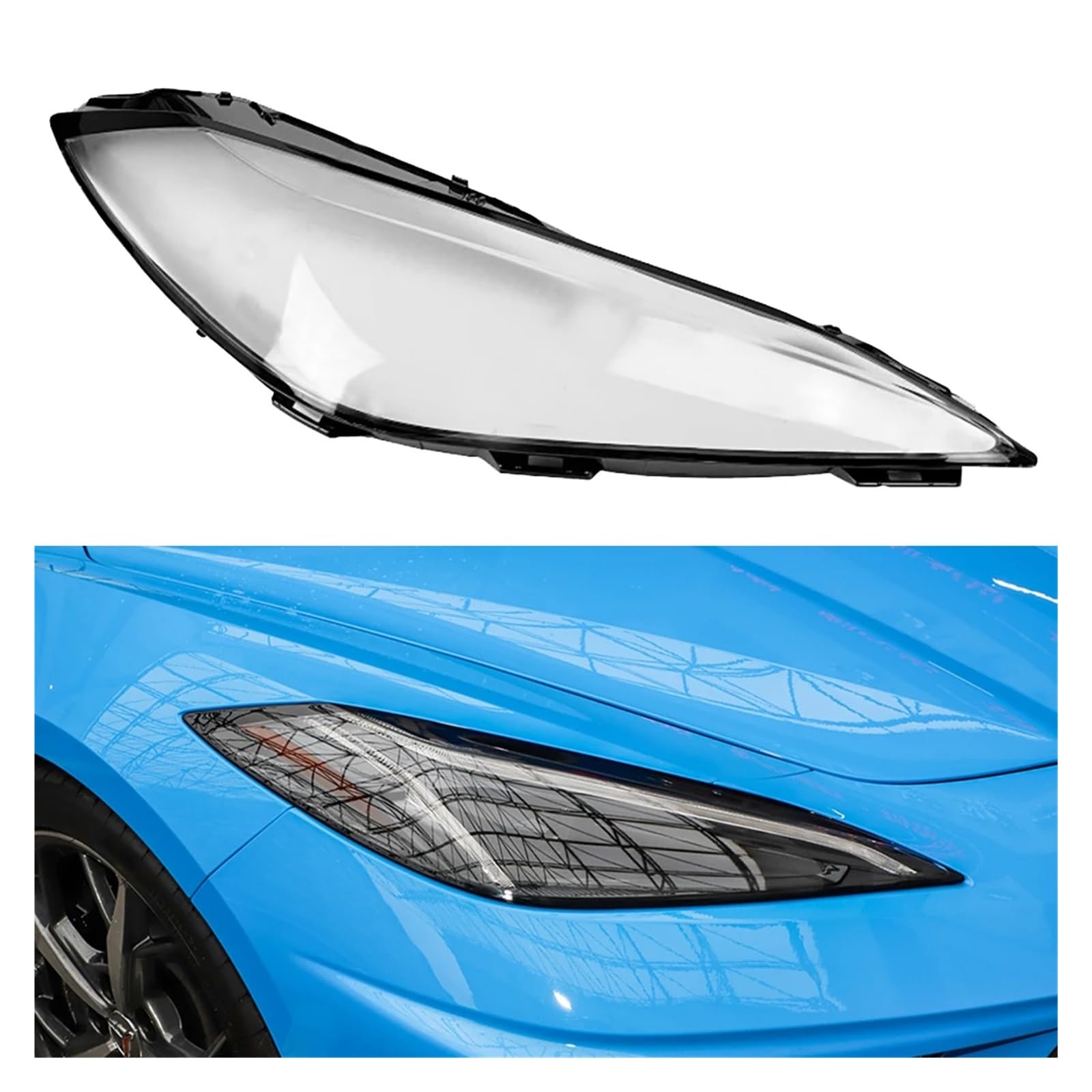 Auto Ersatz Scheinwerfer Fall Shell Scheinwerfer Objektiv Abdeckung Kompatibel for Chevrolet Corvette C8 Auto Transparent Lampenschirm Klare Lampenabdeckung(Right) von JFAQIPEI