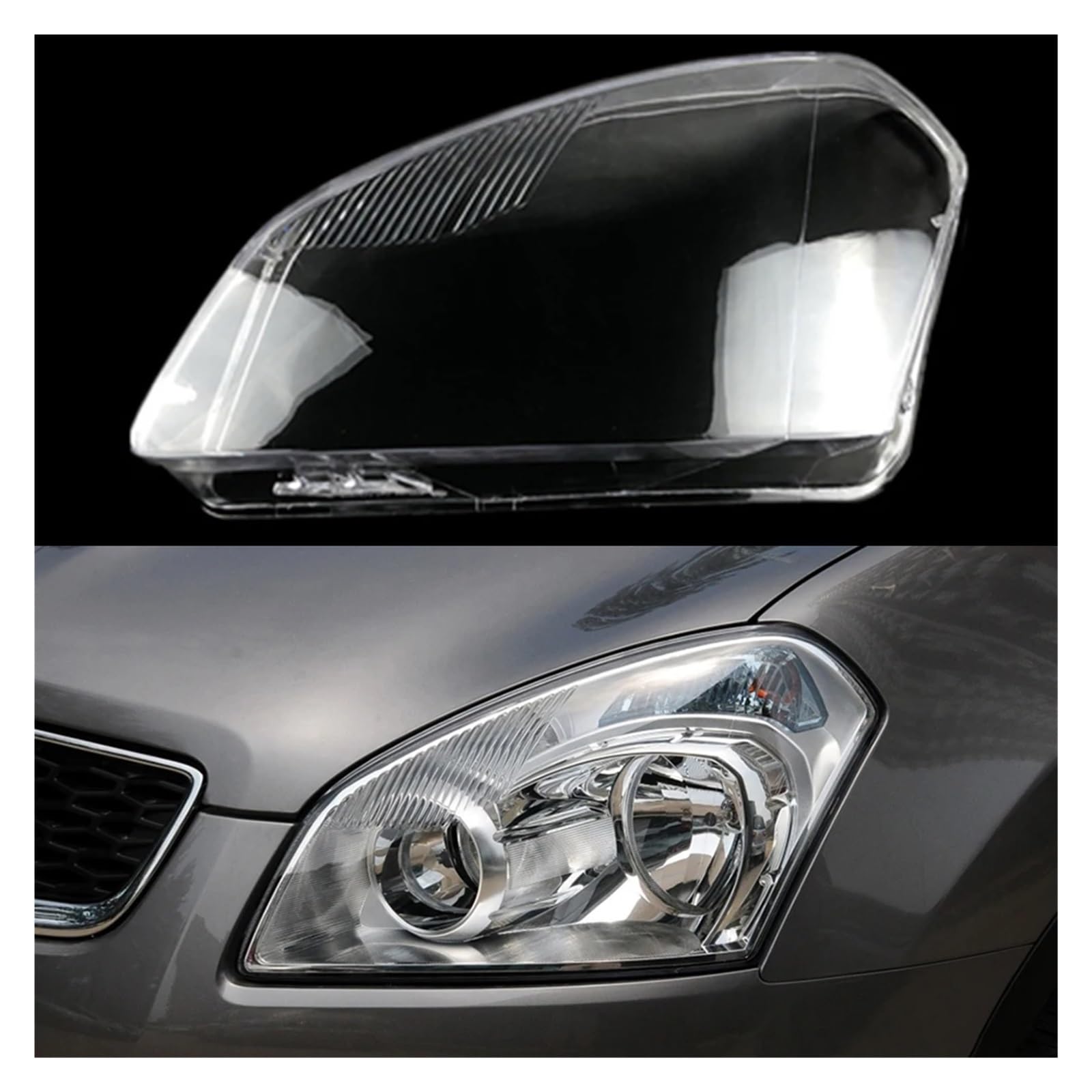 Auto Front Scheinwerfer Glas Lampe Transparent Lampenschirm Shell Scheinwerfer Abdeckung Kompatibel for Nissan Qashqai 2008~2015 Auto Licht Gehäuse fall(Left) von JFAQIPEI