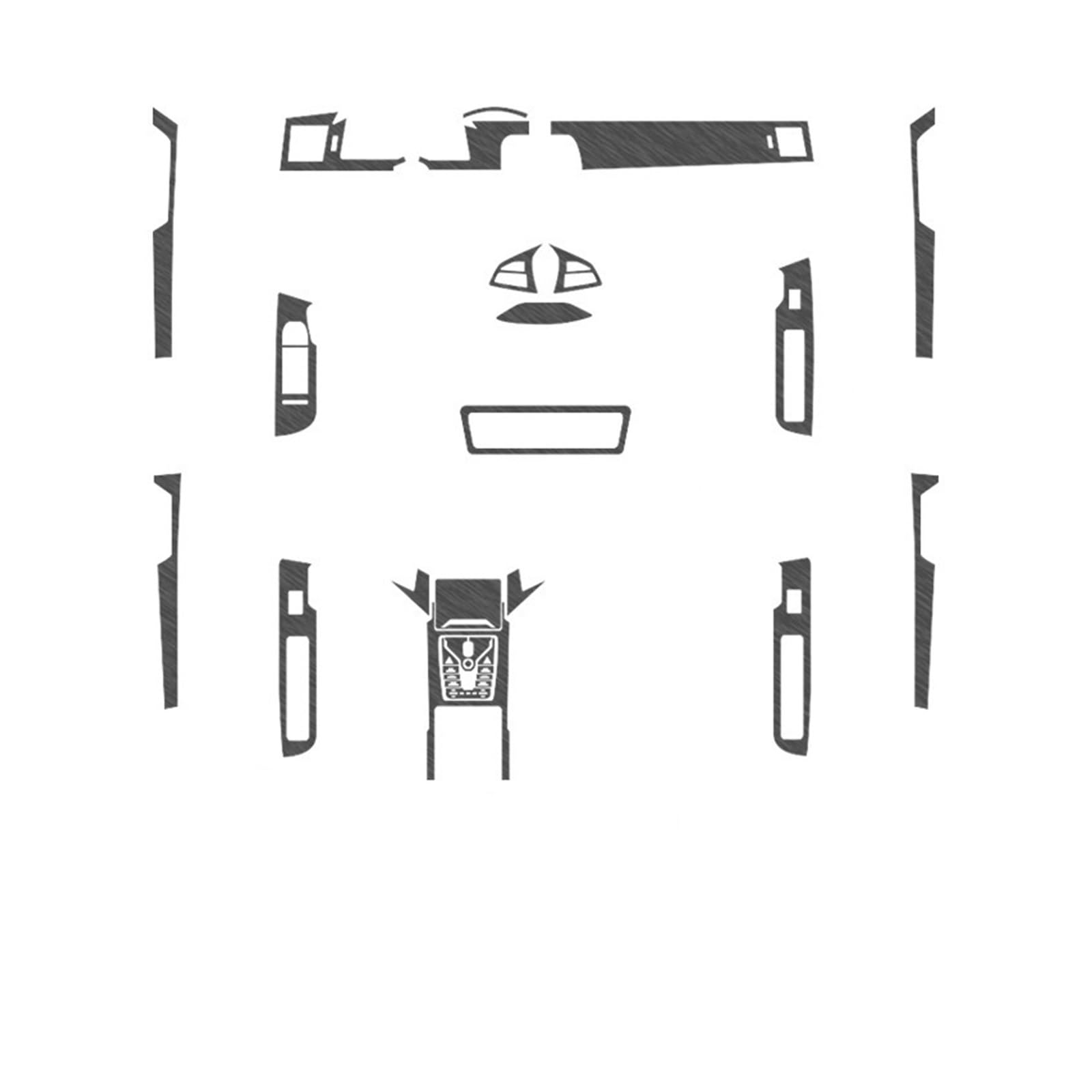Auto-Innenaufkleber, kompatibel for BYD Tang EV 2022 2023, Mittelkonsolen-Panel-Aufkleber, Hebefenster-Panel, Getriebe-Schutzfolie(Brushed Black) von JFAQIPEI