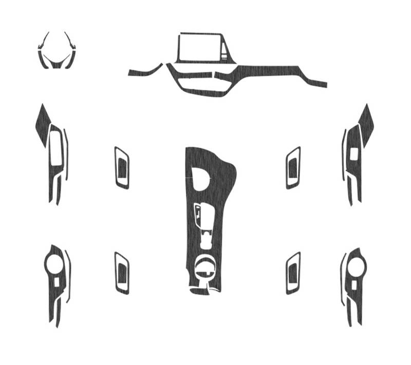 Auto-Innenaufkleber, kompatibel for Toyota CHR AX10 2017–2025, Hebefenster-Panel-Aufkleber, Getriebe, Armaturenbrett, Schutzfolie, Auto-Zubehör(Black) von JFAQIPEI